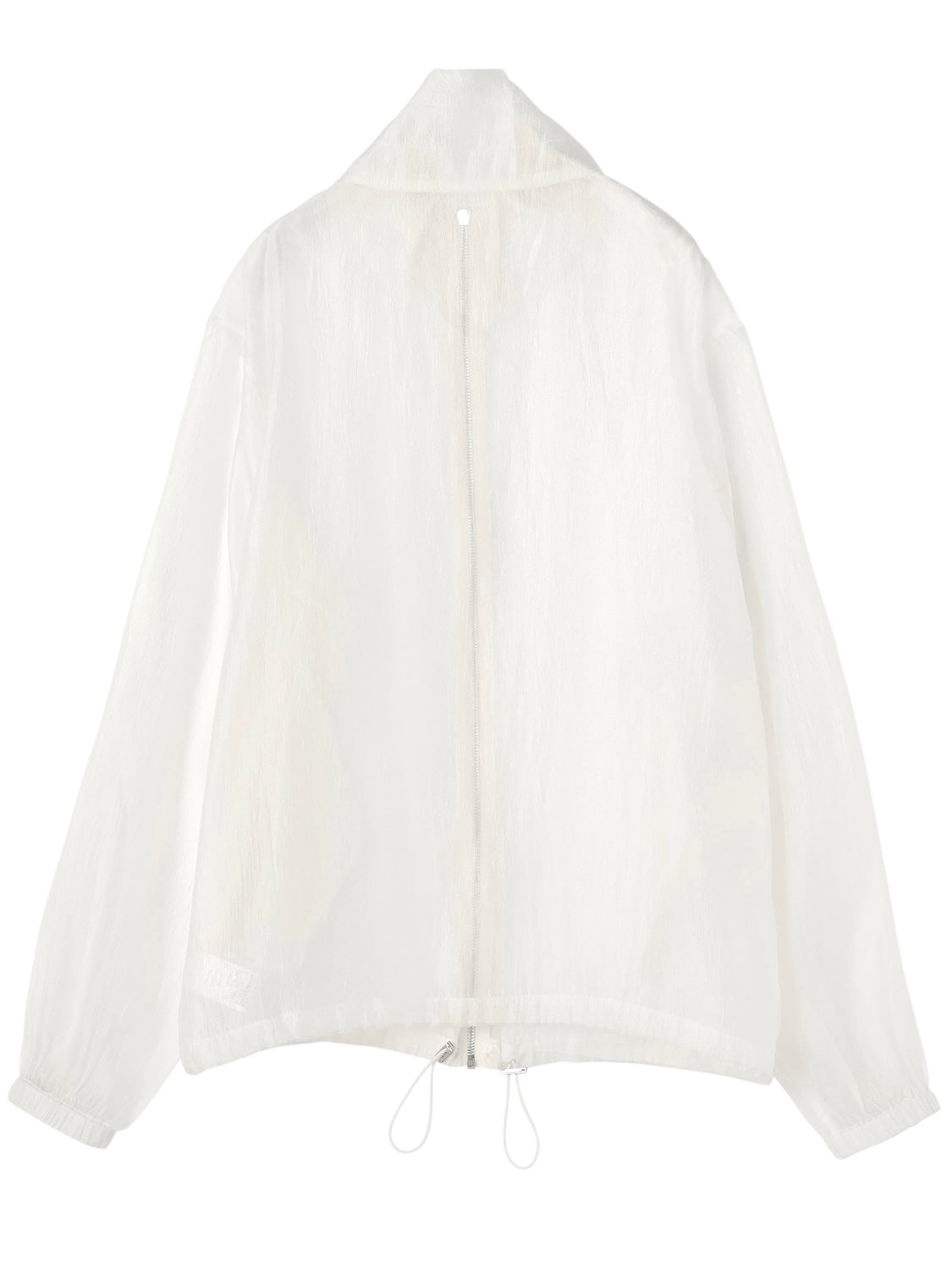 Drawstring & Zip Sheer Blouson