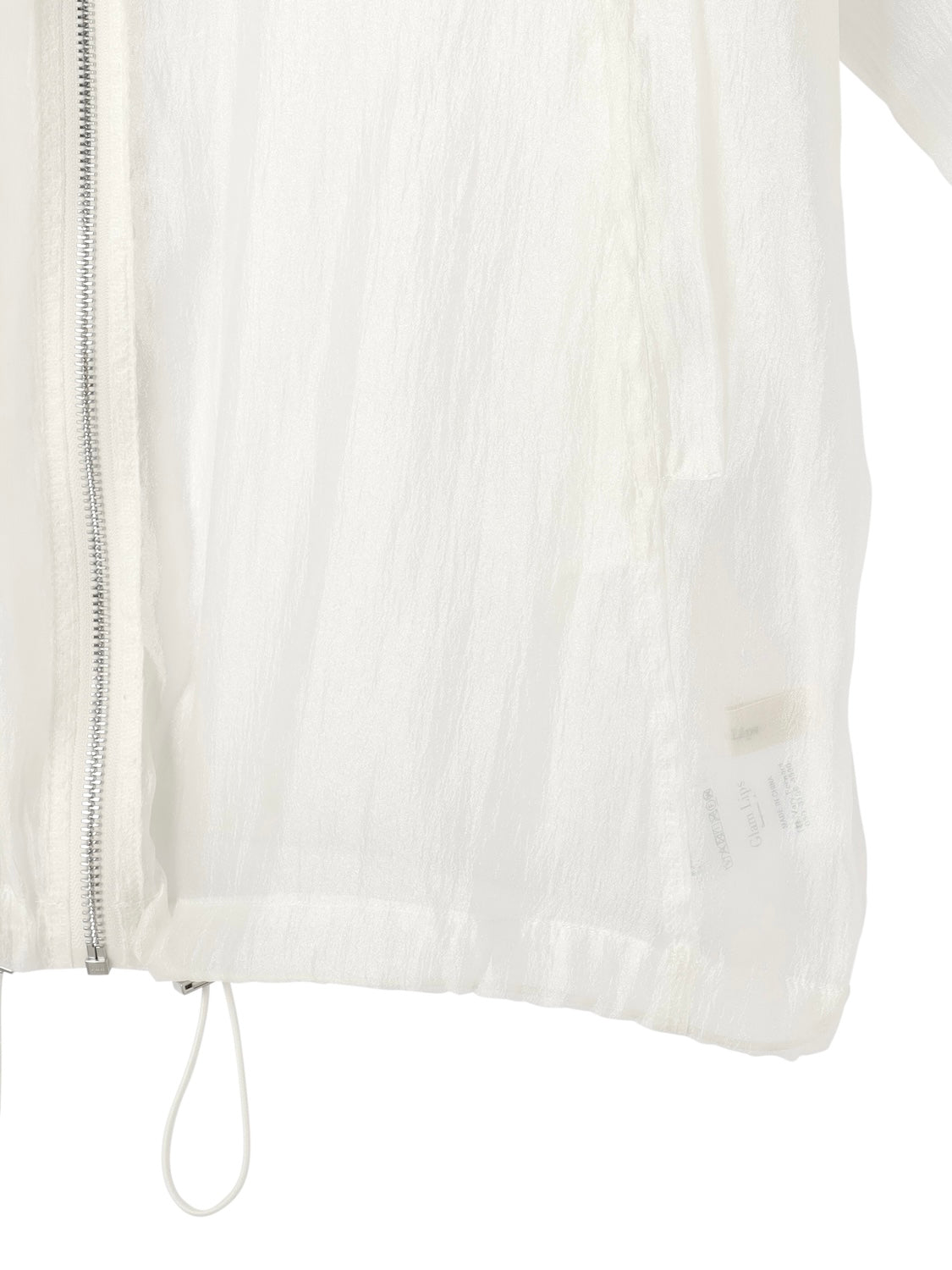 Drawstring & Zip Sheer Blouson