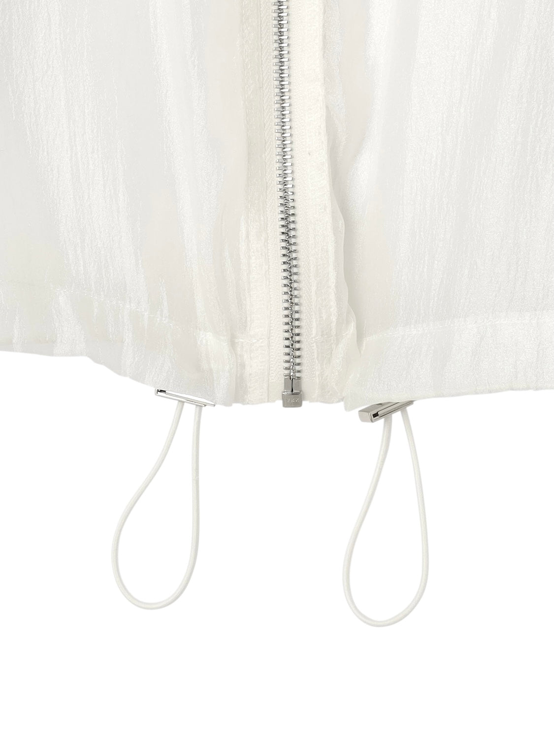 Drawstring & Zip Sheer Blouson
