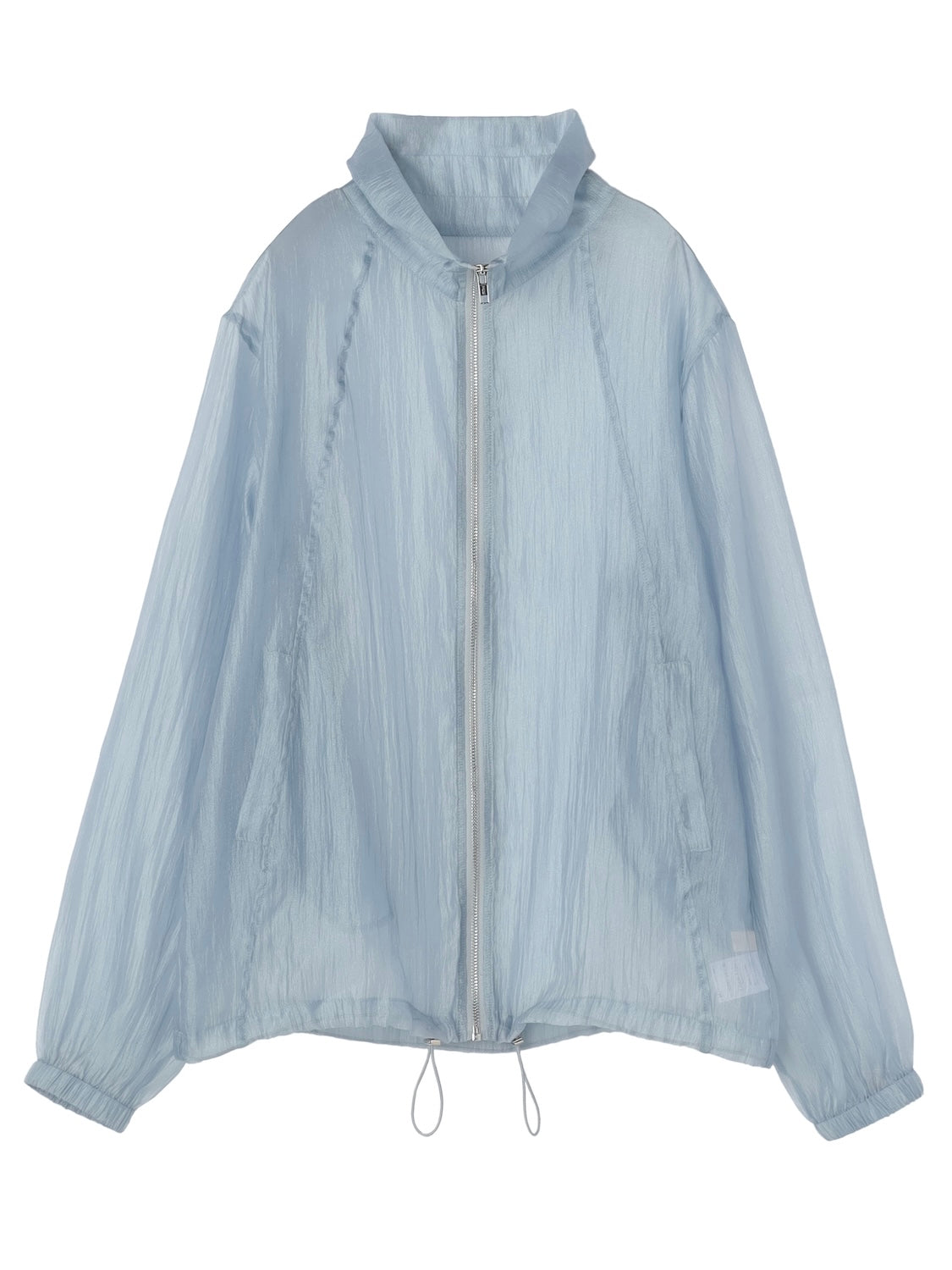 Drawstring & Zip Sheer Blouson