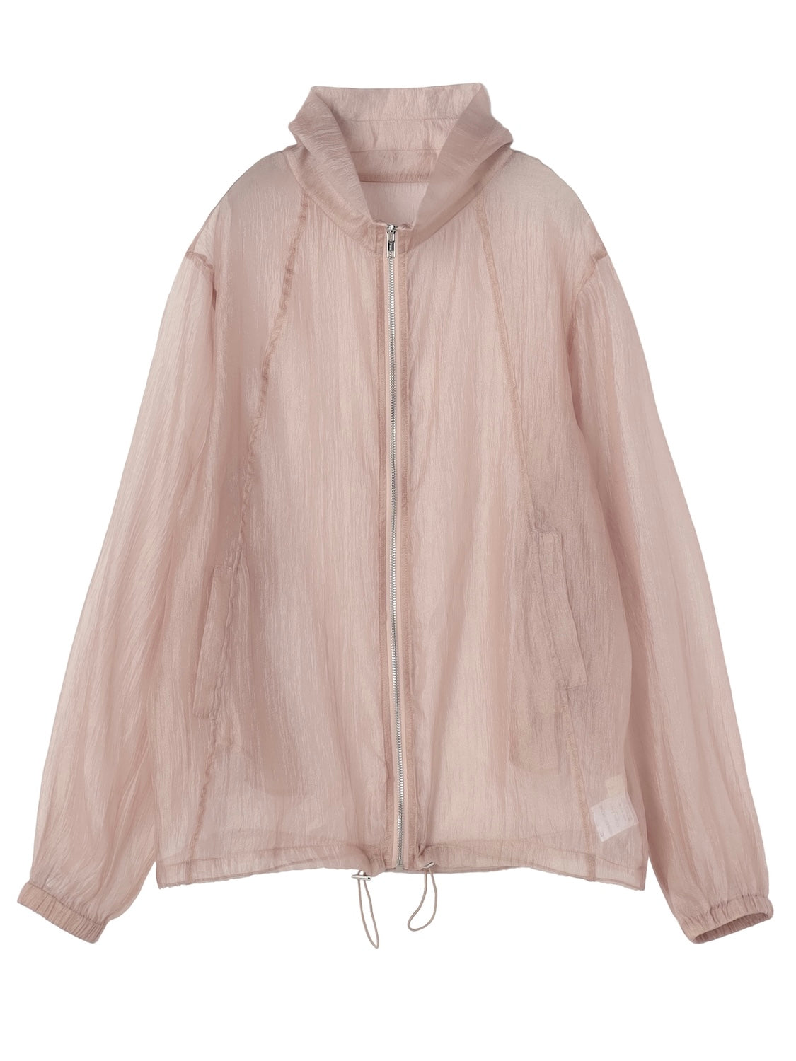 Drawstring & Zip Sheer Blouson
