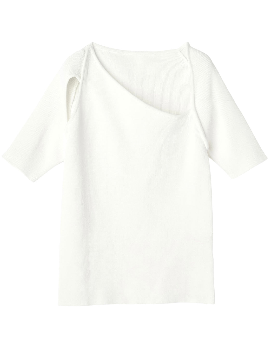 Asymmetrical short-sleeve knit