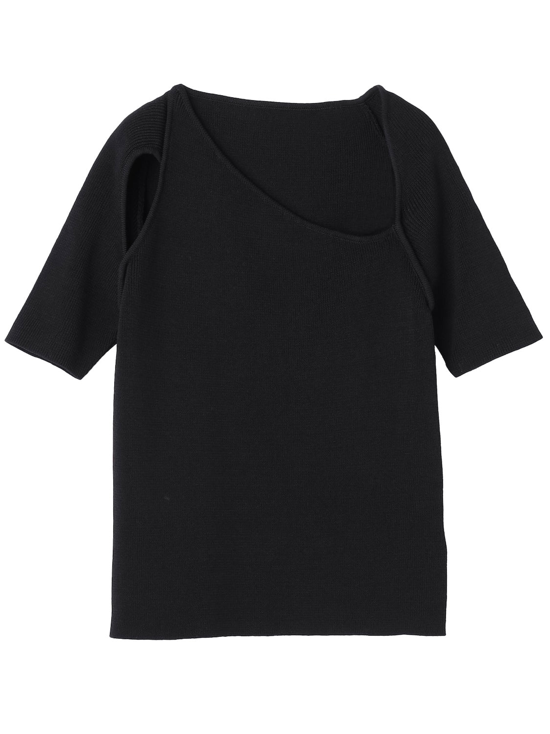 Asymmetrical short-sleeve knit
