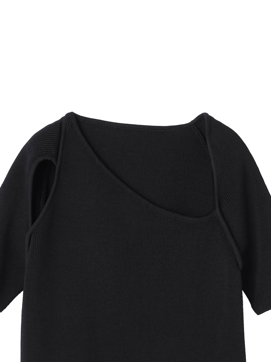 Asymmetrical short-sleeve knit