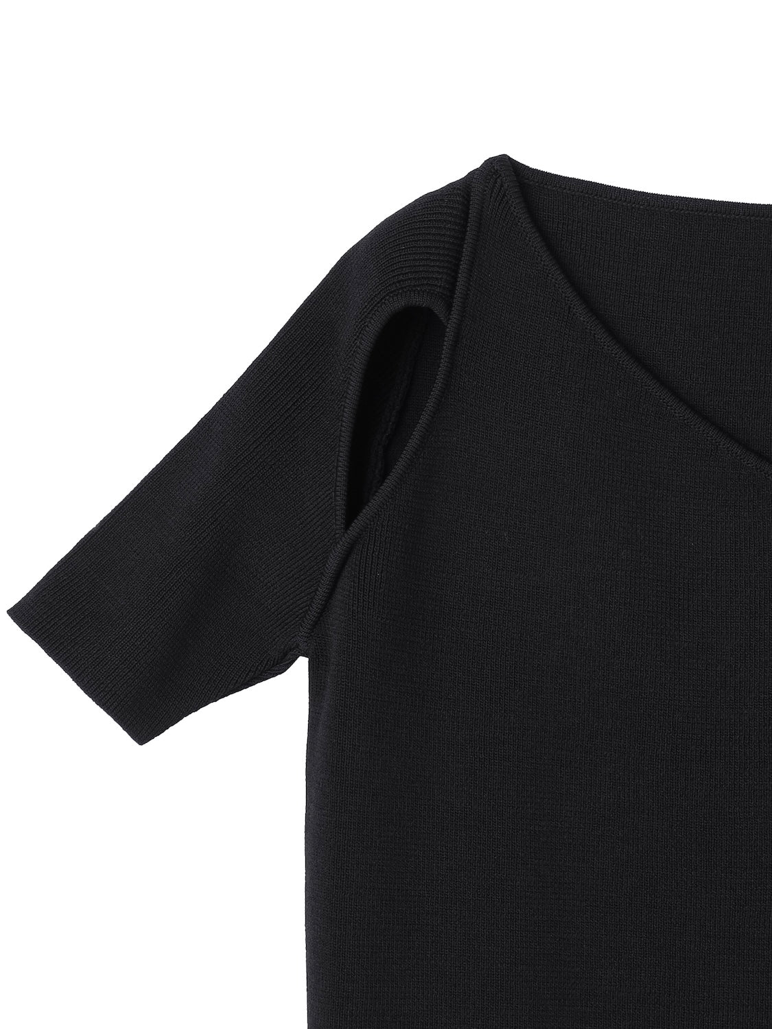 Asymmetrical short-sleeve knit