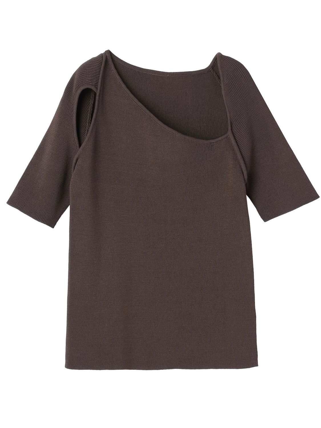 Asymmetrical short-sleeve knit