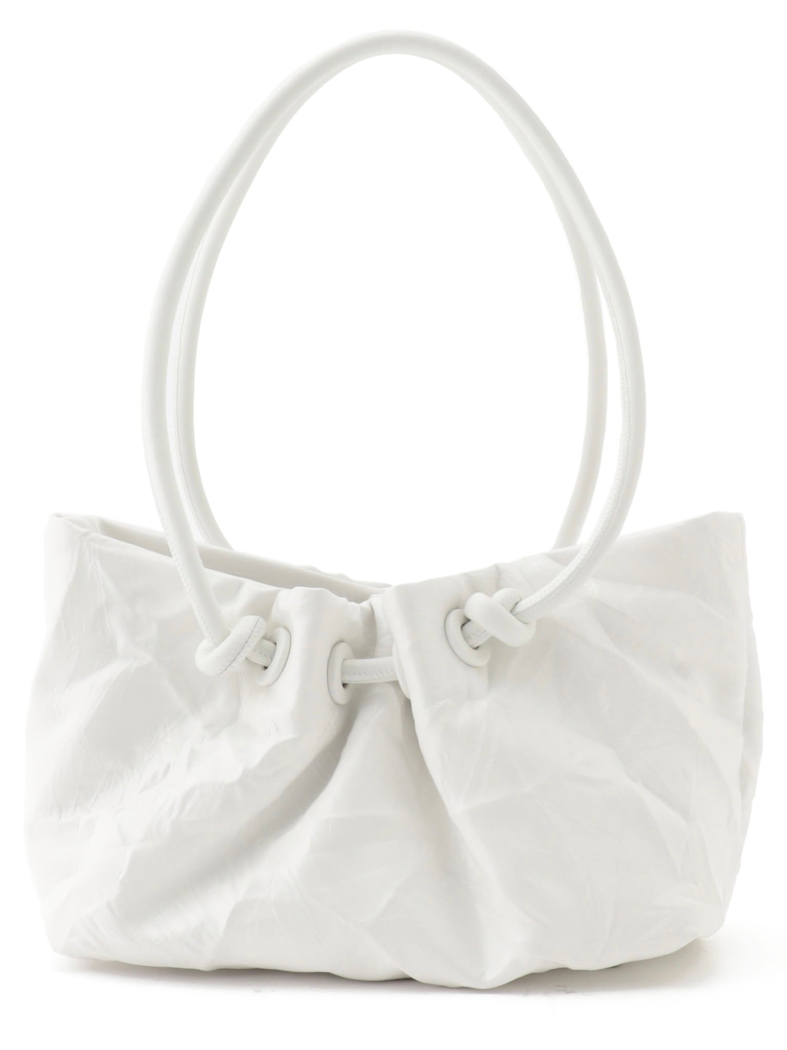 Knot crinkled leather tote