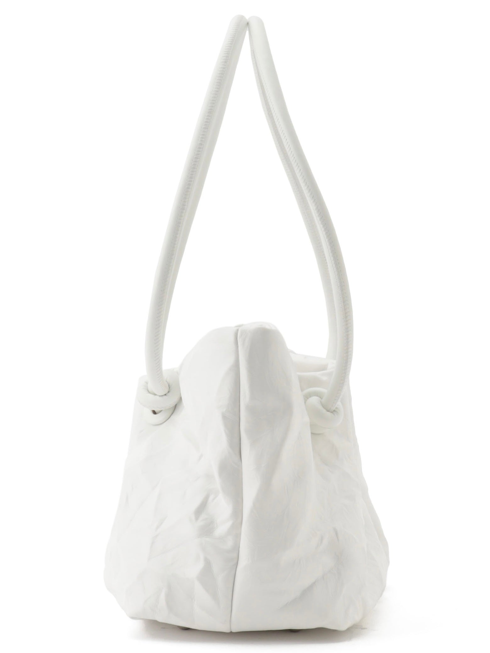 Knot crinkled leather tote