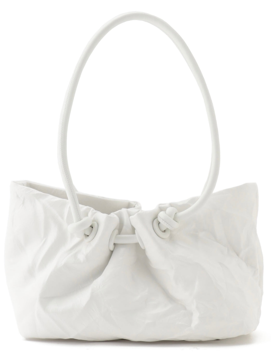 Knot crinkled leather tote