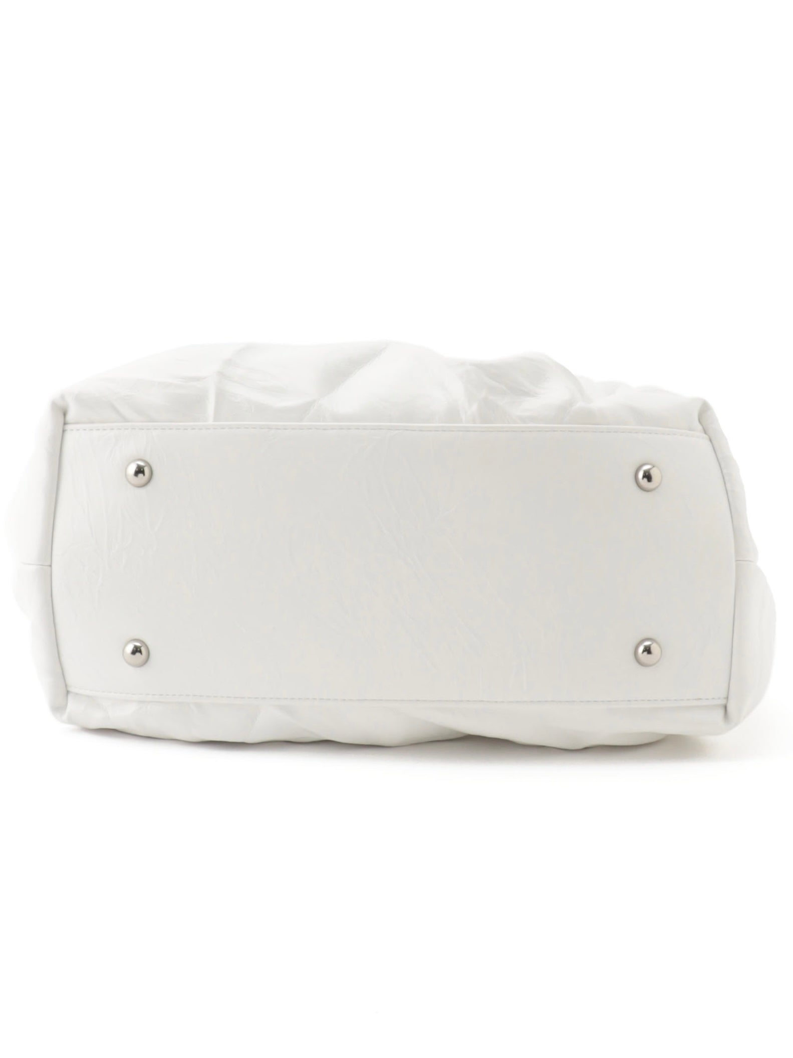 Knot crinkled leather tote