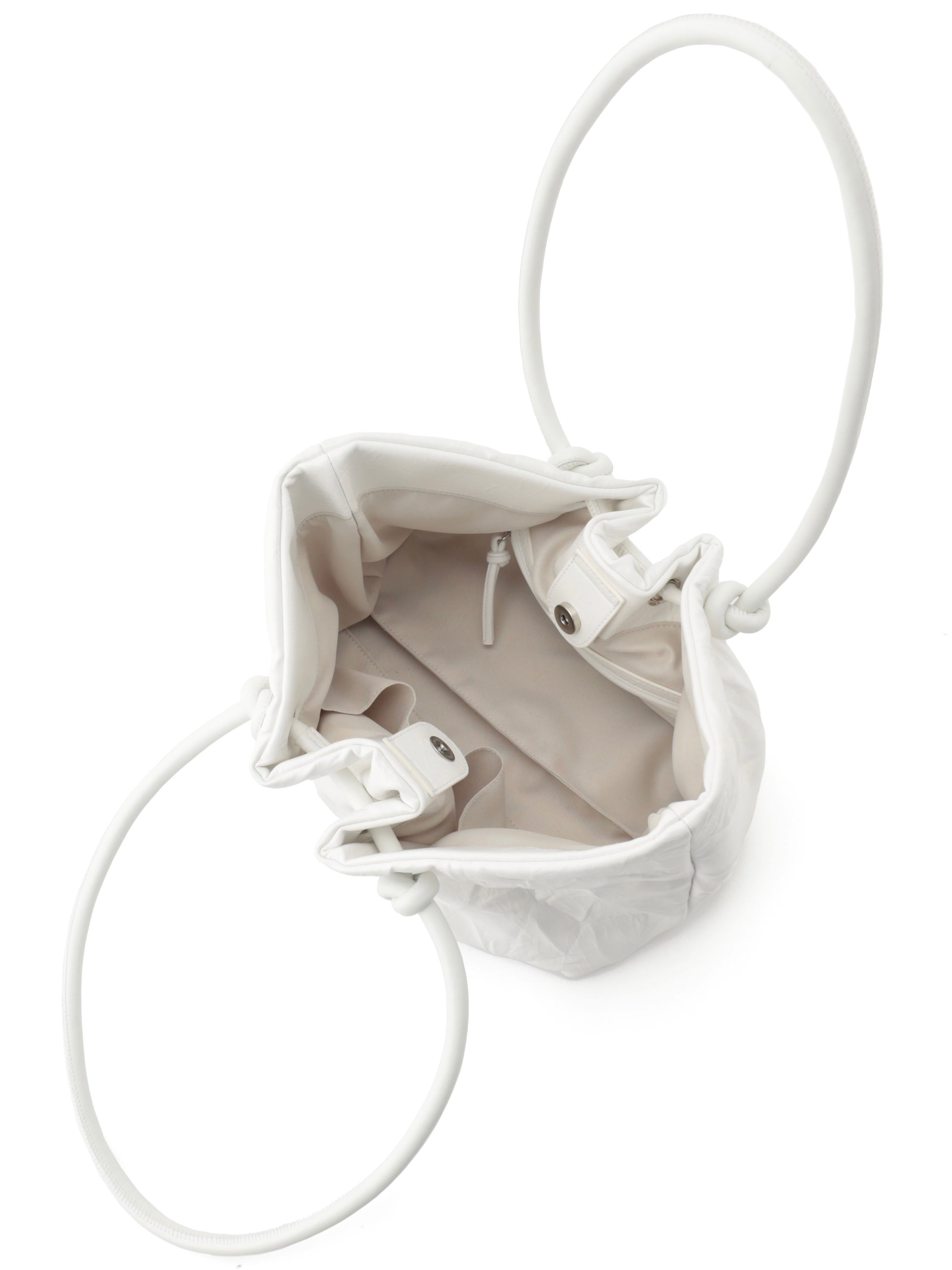 Knot crinkled leather tote