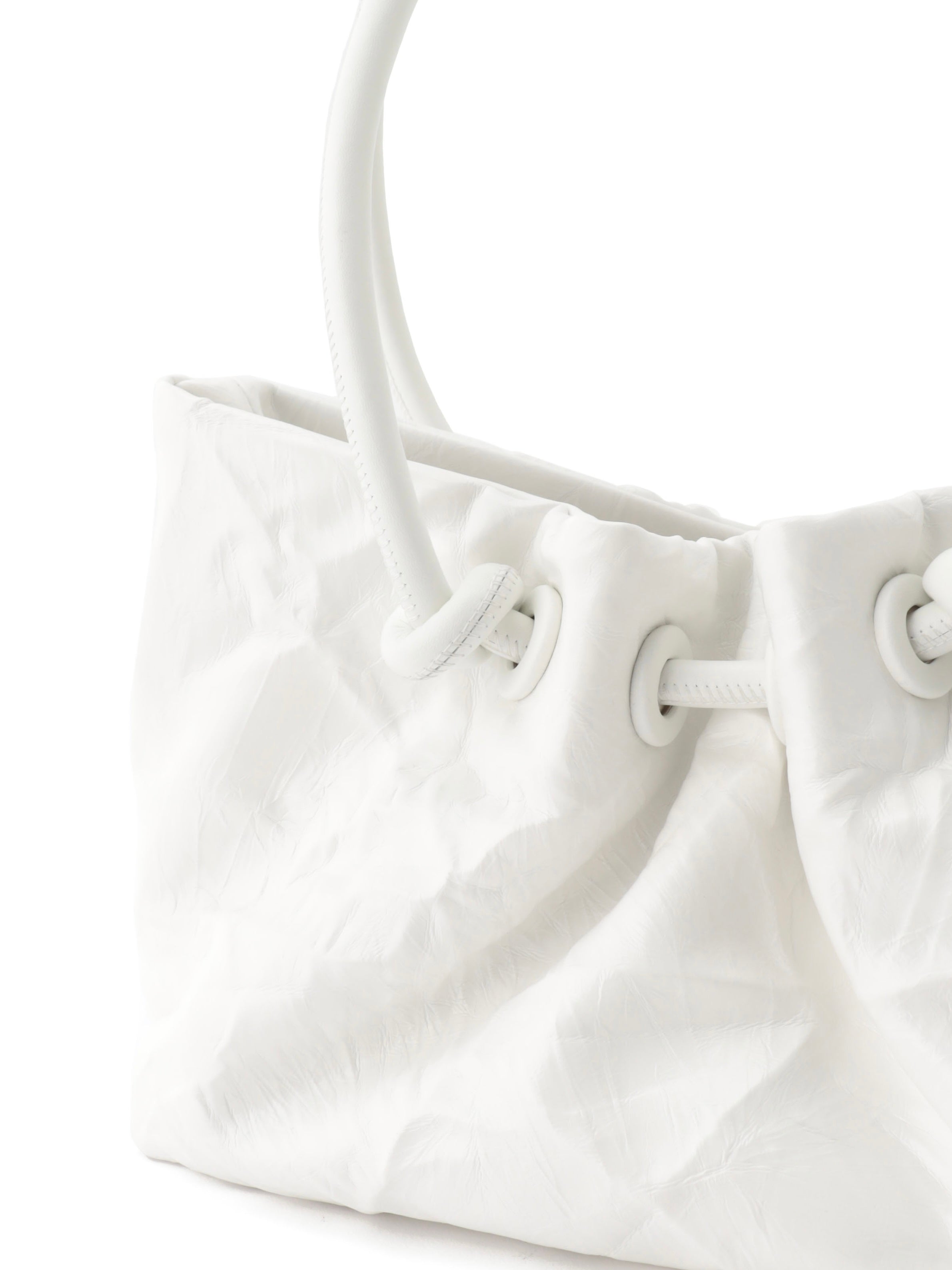Knot crinkled leather tote