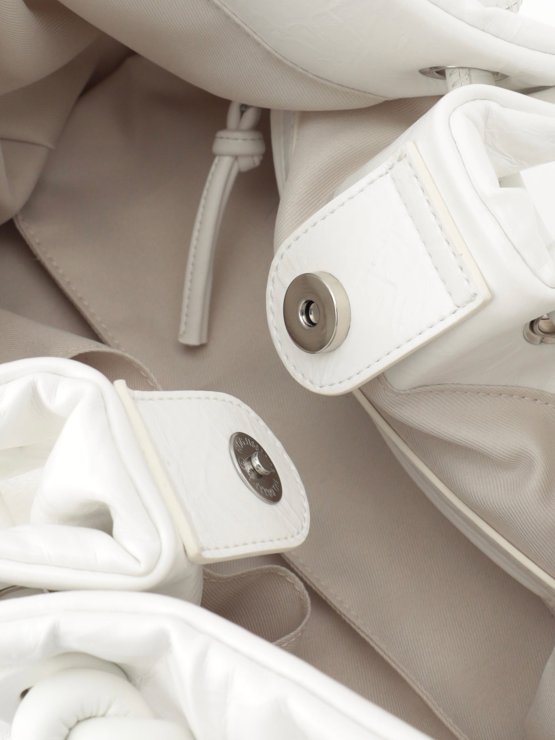 Knot crinkled leather tote