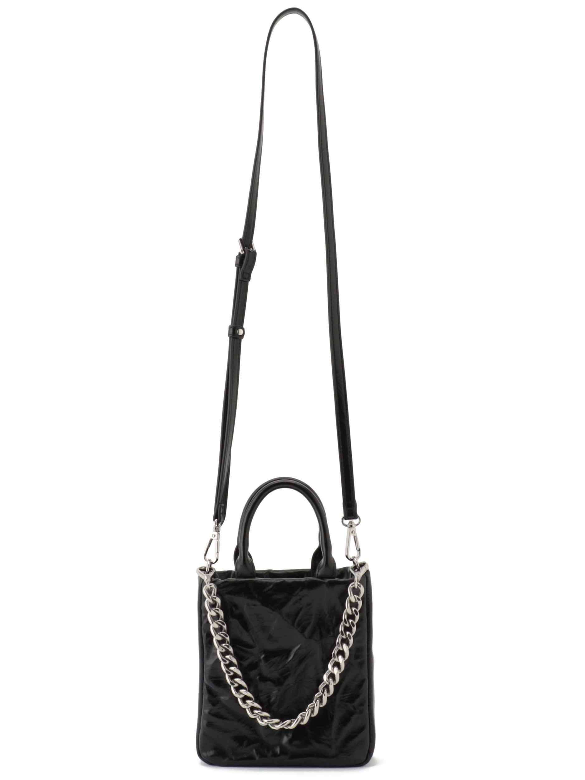 Crinkled leather Chain mini bag