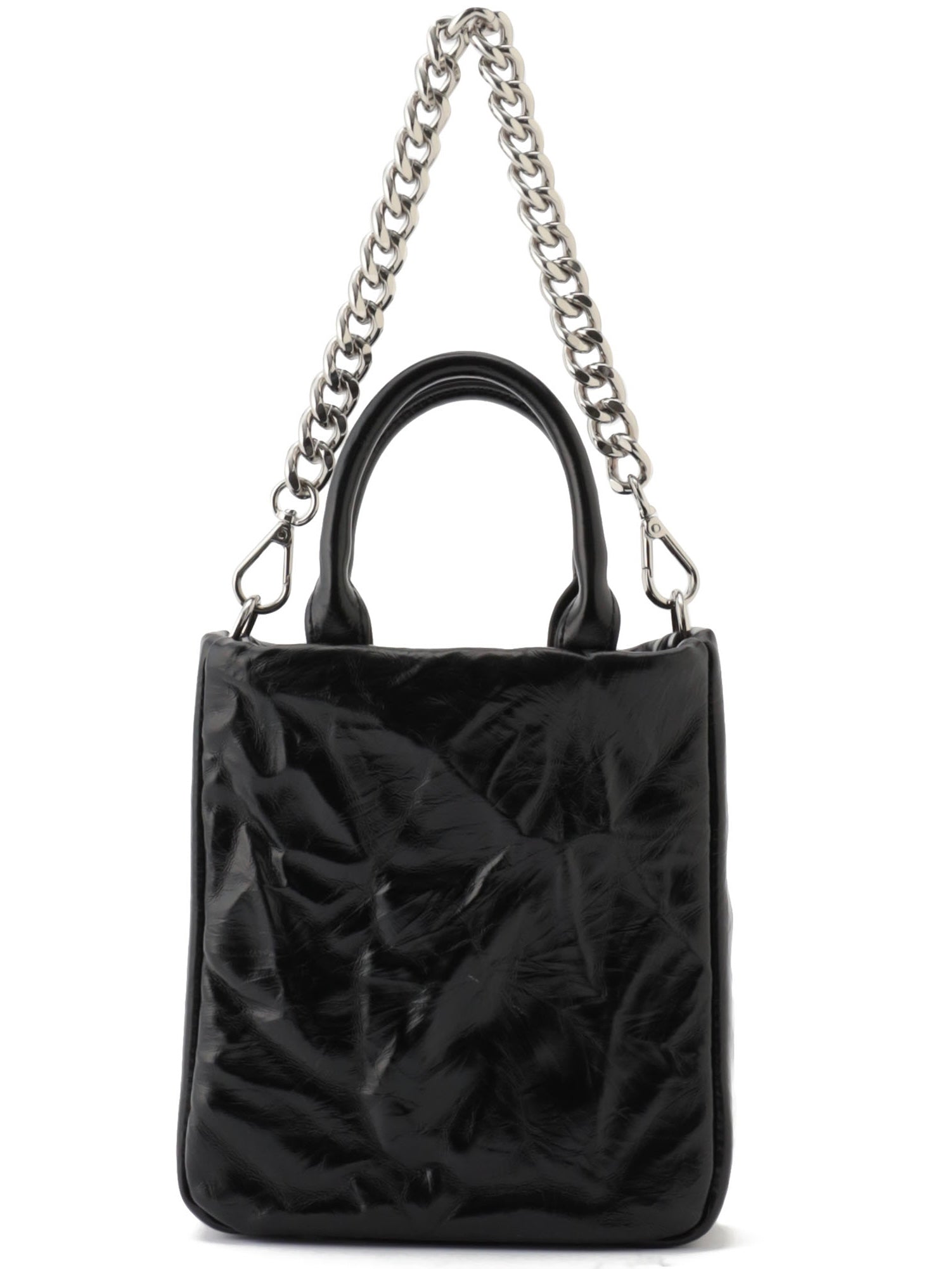 Crinkled leather Chain mini bag