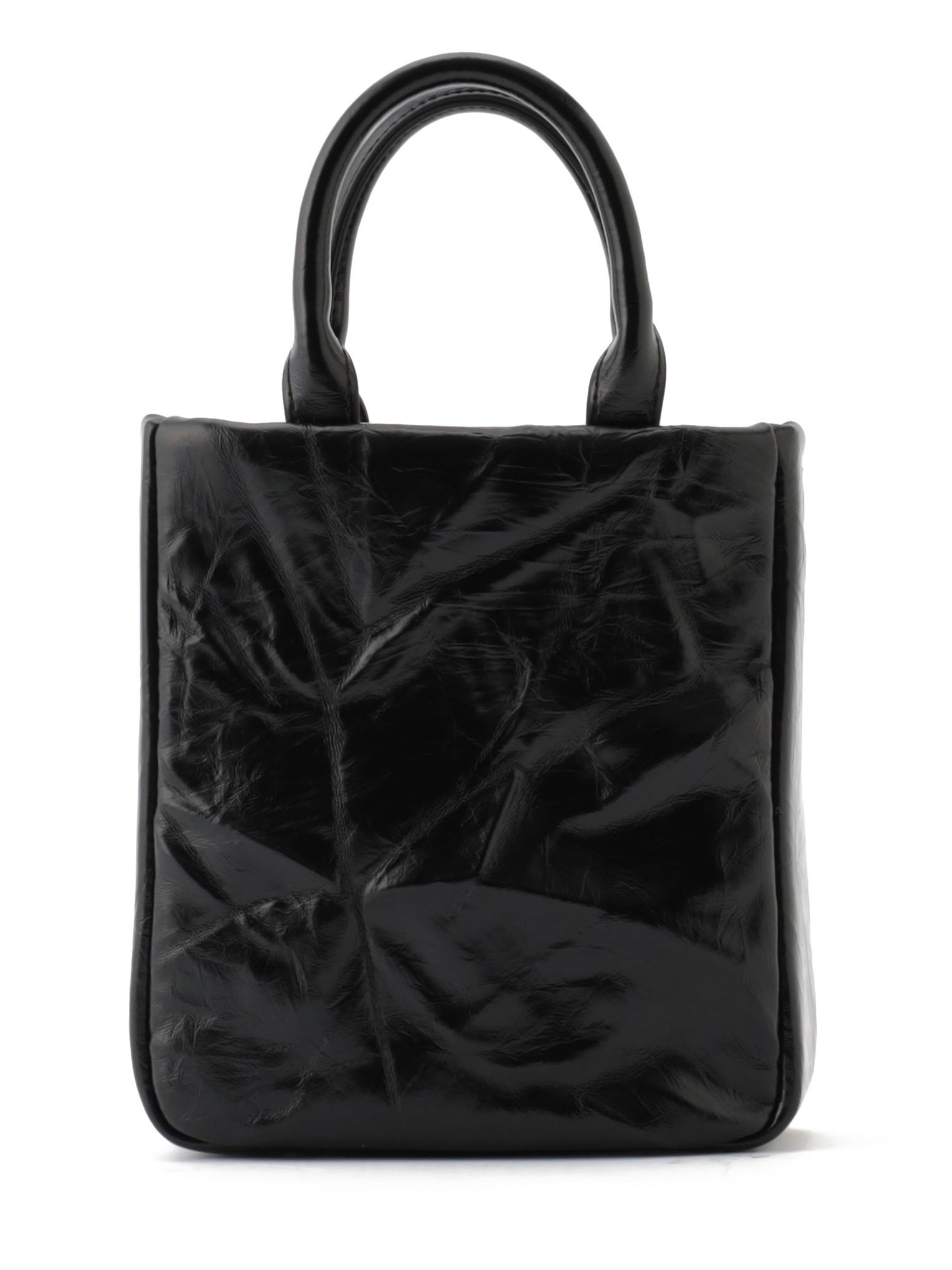 Crinkled leather Chain mini bag