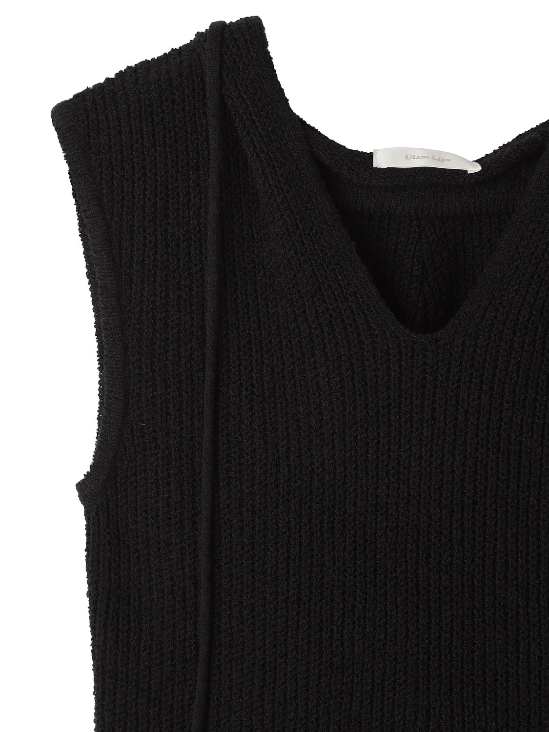 バックオープン スラブKNIT フーディー
