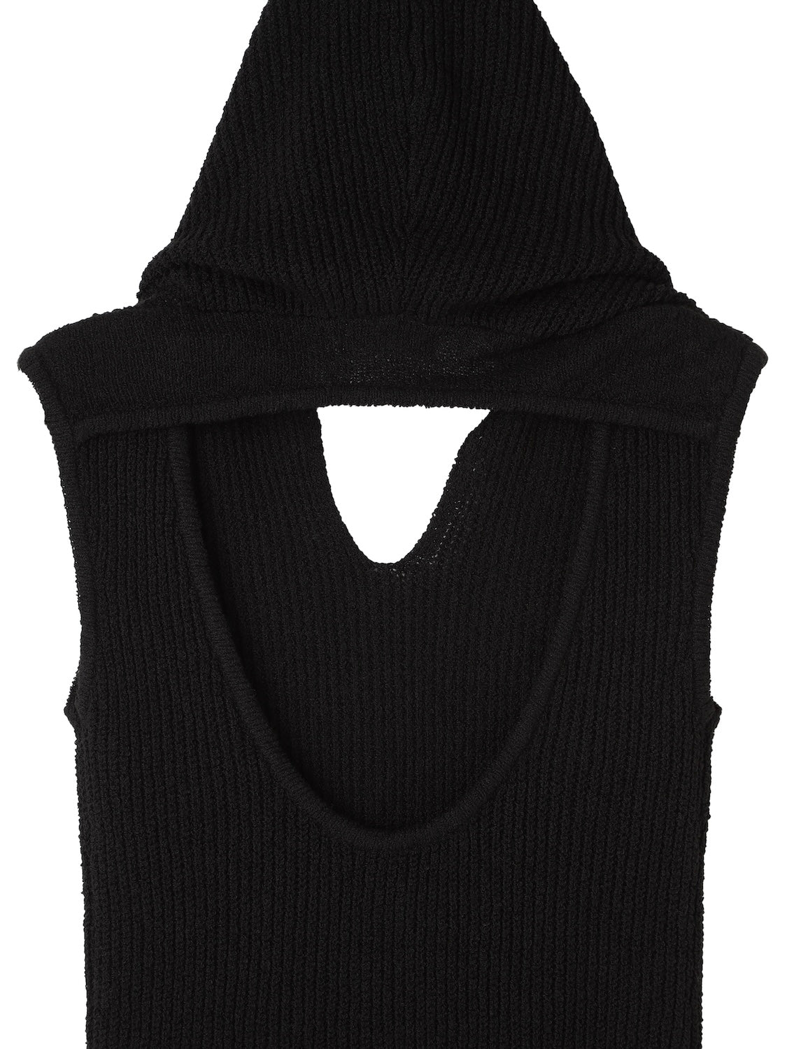 バックオープン スラブKNIT フーディー