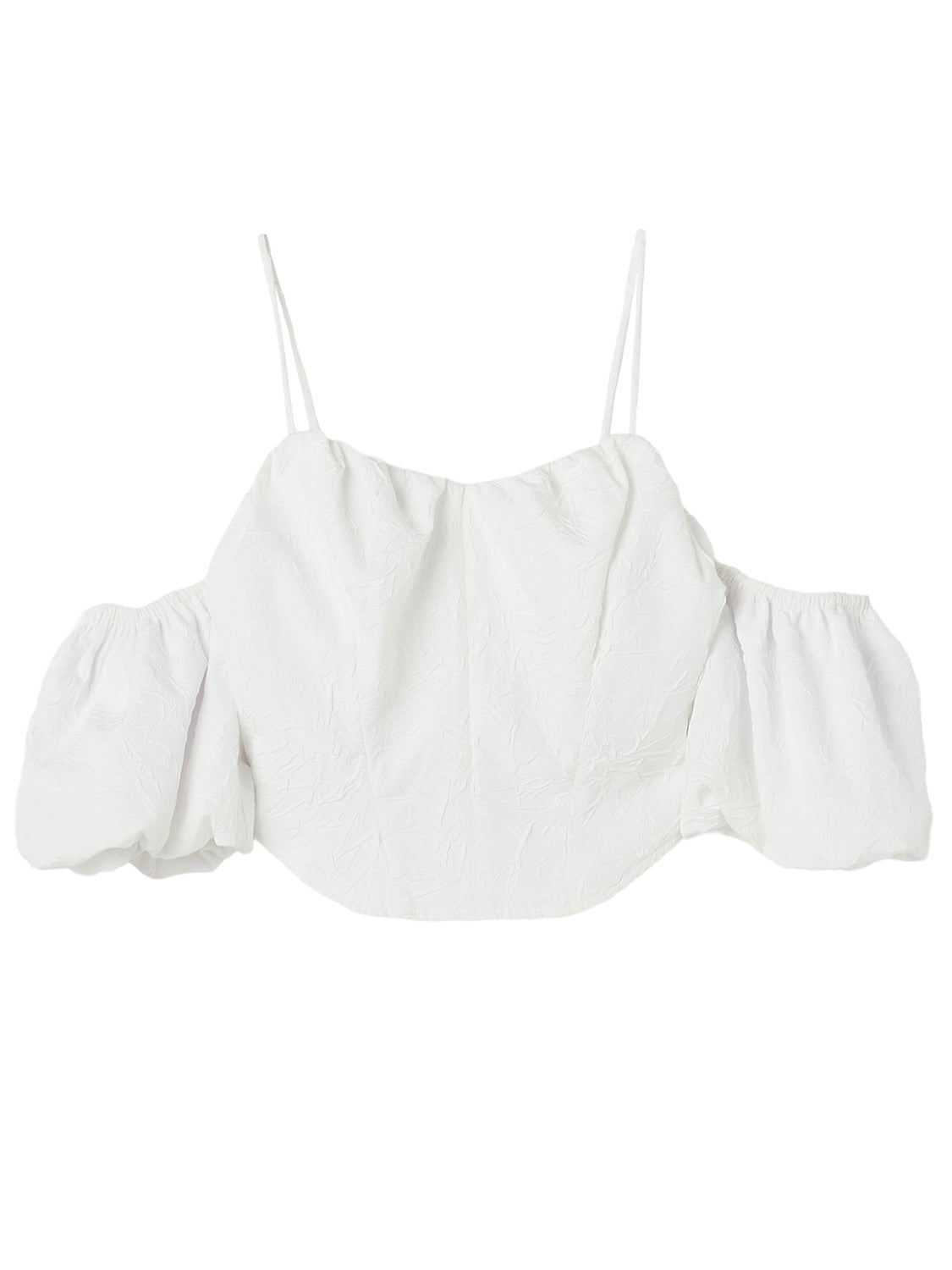 クリンクル Balloon スリーブ Tops