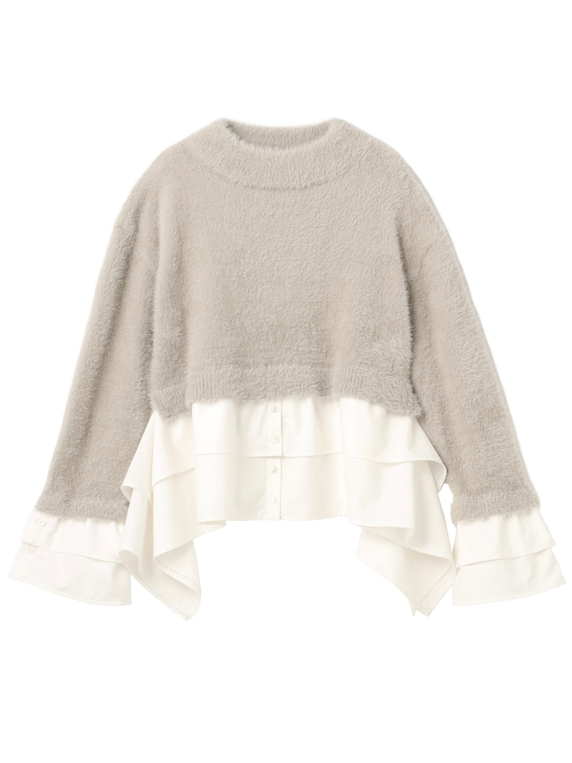 KNIT ドッキング フリルレイヤー ブラウス