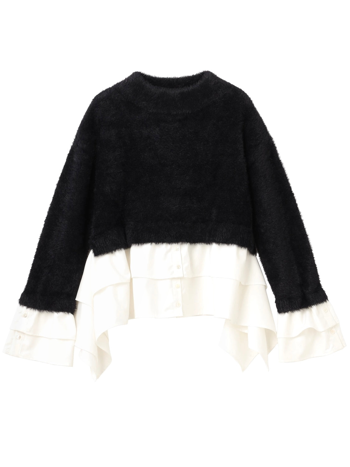 KNIT ドッキング フリルレイヤー ブラウス