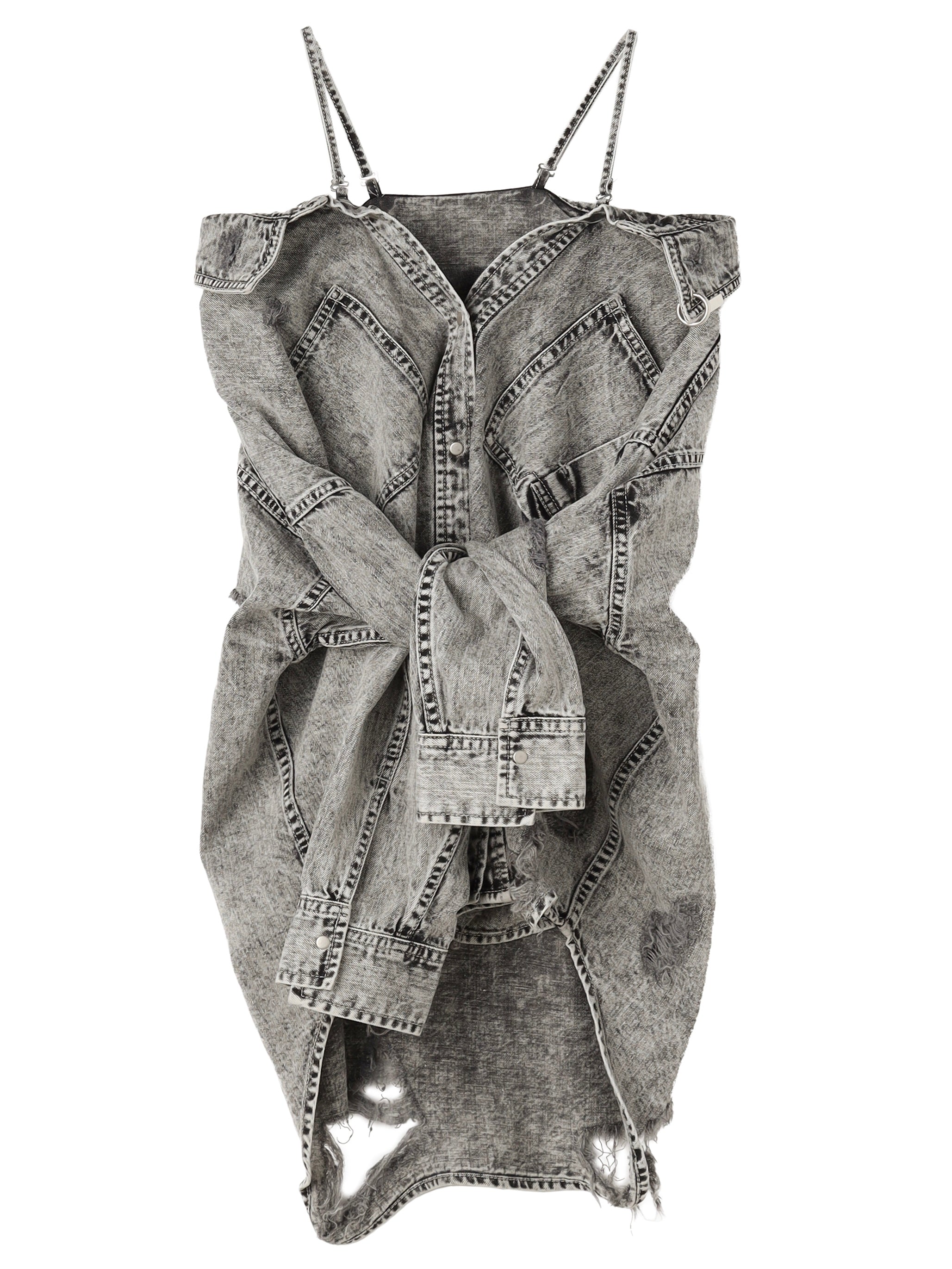 2WAY ダメージ DENIMシャツ