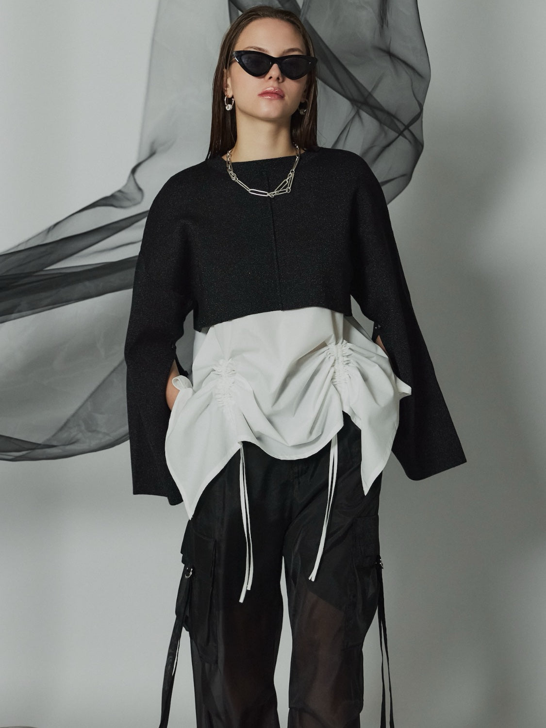 レイヤード KNIT & ブラウス セット