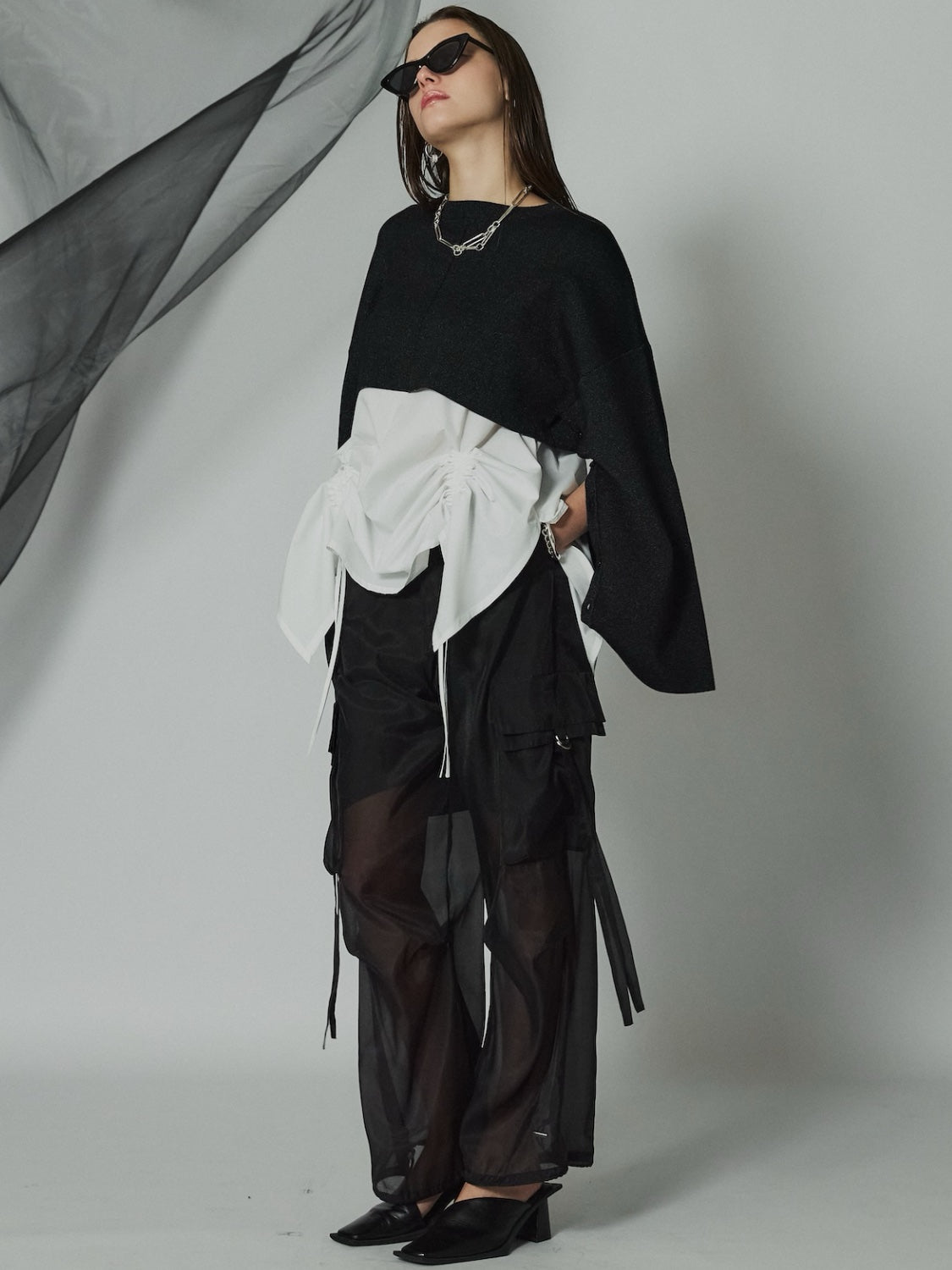 レイヤード KNIT & ブラウス セット