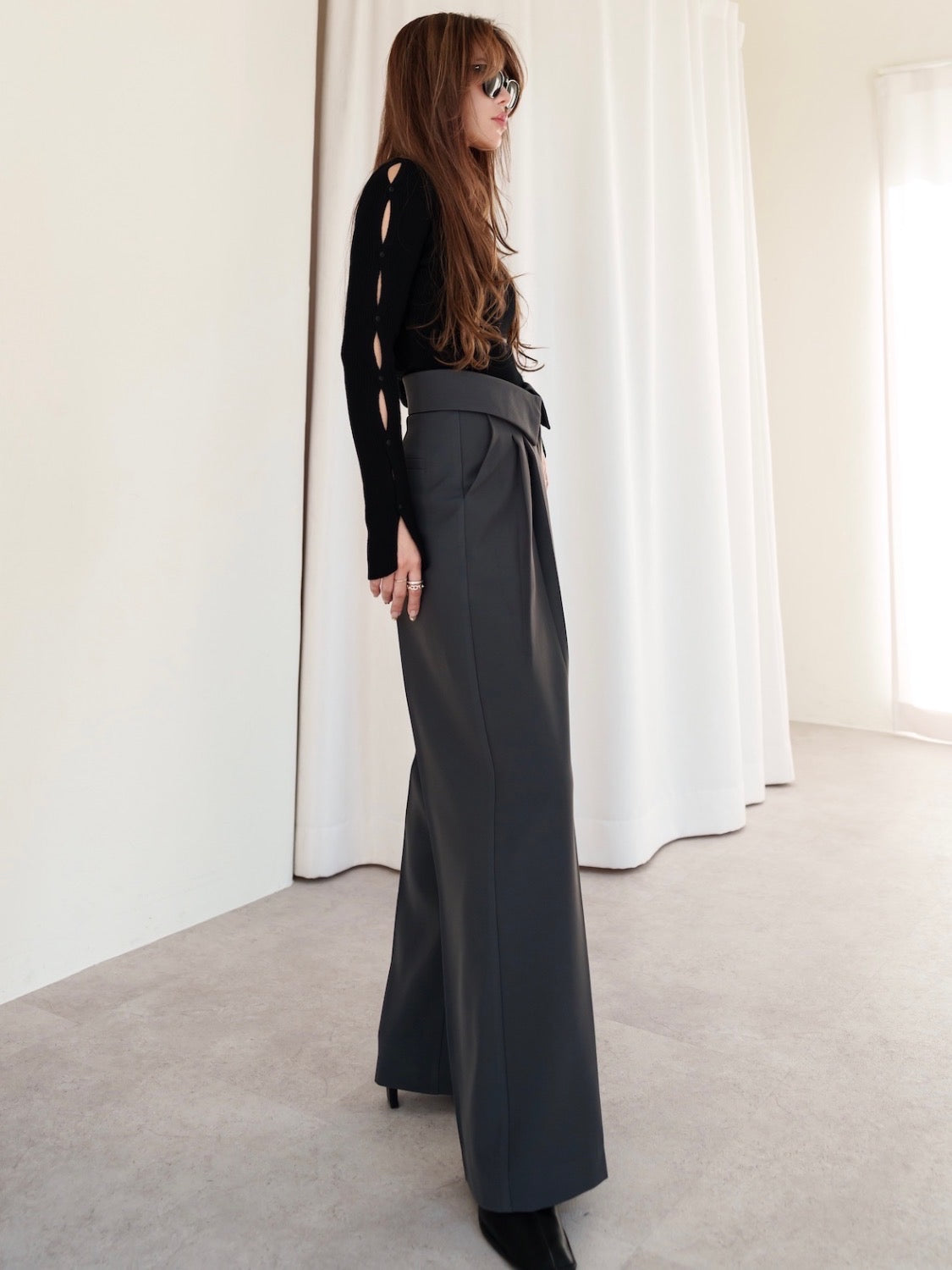 Design Waist Wide Pants