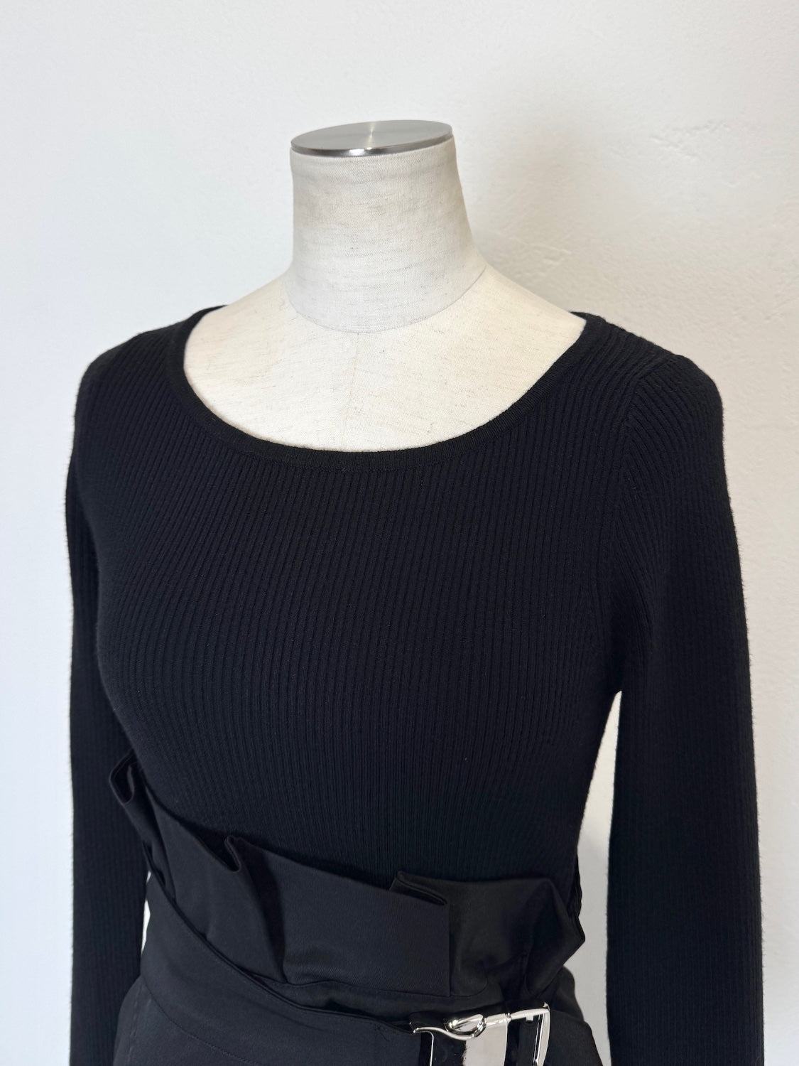 KNIT ドッキング ツイル Dress