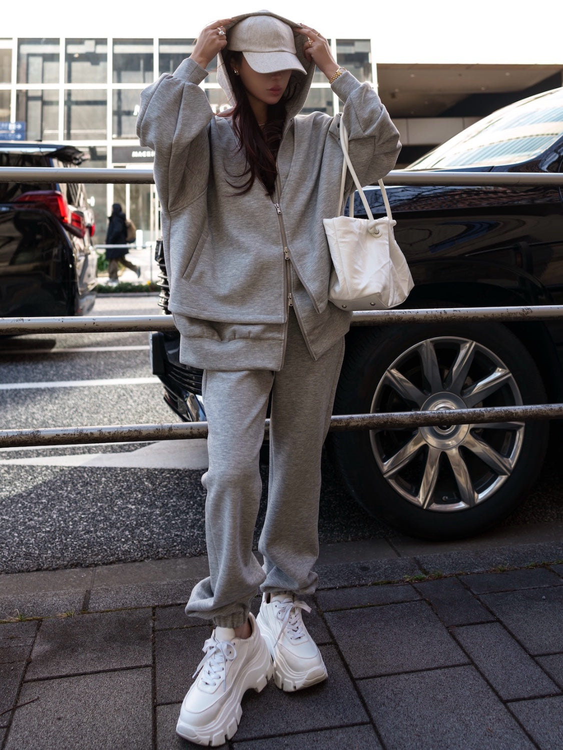 Knot crinkled leather tote