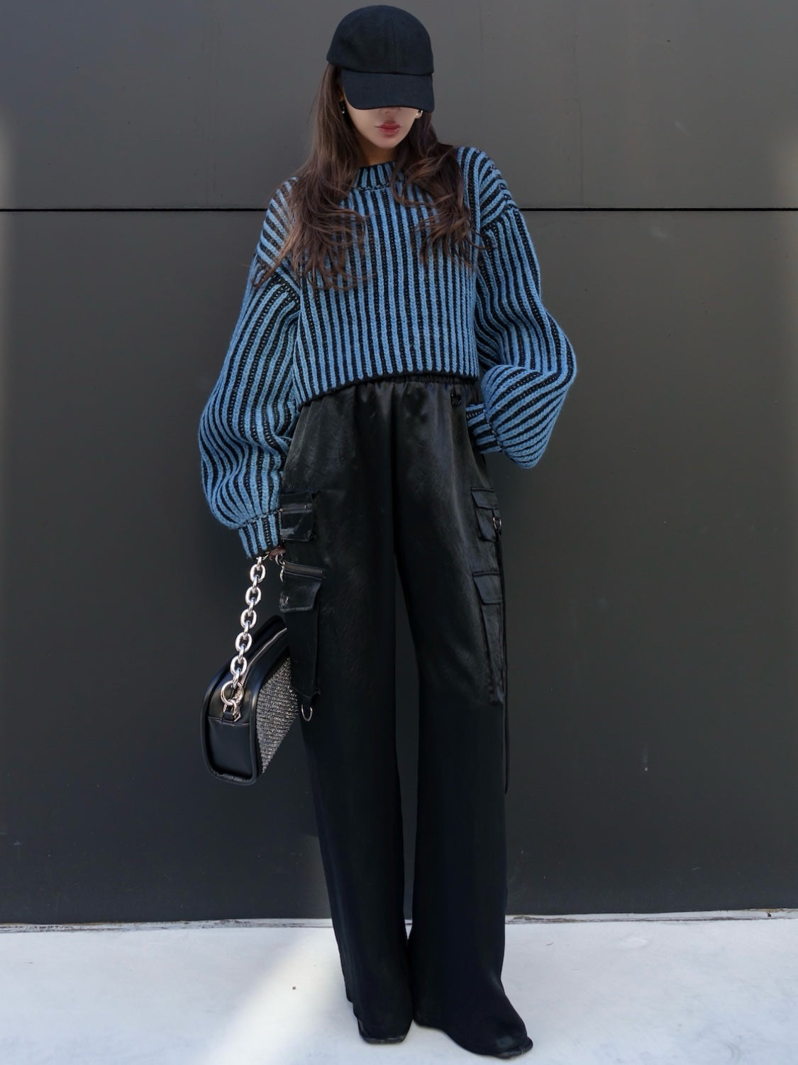MODEL:159cm<br>COLOR:ブラック×ブルー