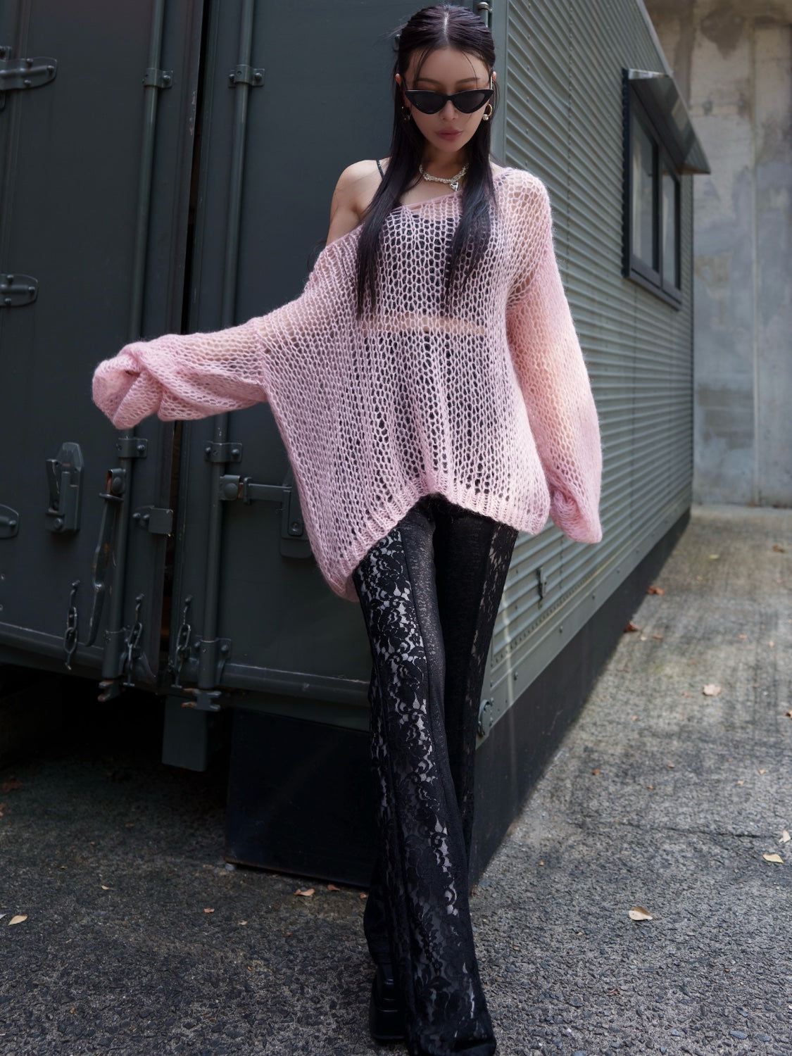 ラメ&モヘア Hand Made KNIT