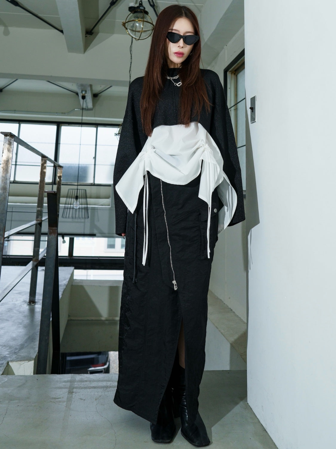 レイヤード KNIT & ブラウス セット