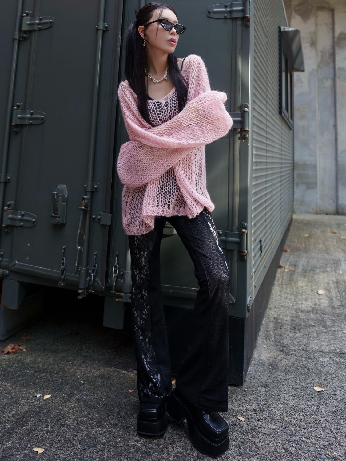 ラメ&モヘア Hand Made KNIT