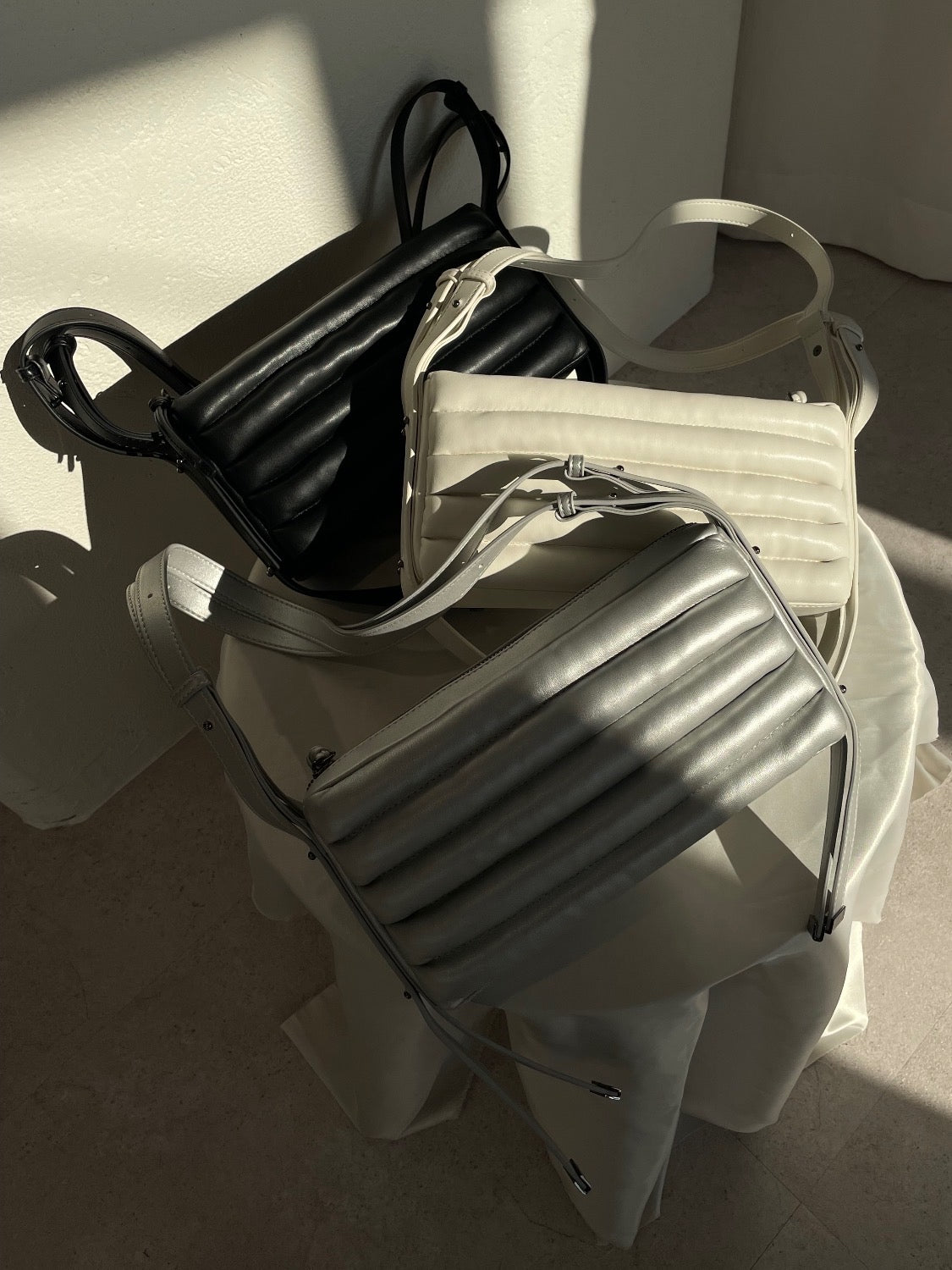 Quilted leather shoulder bag