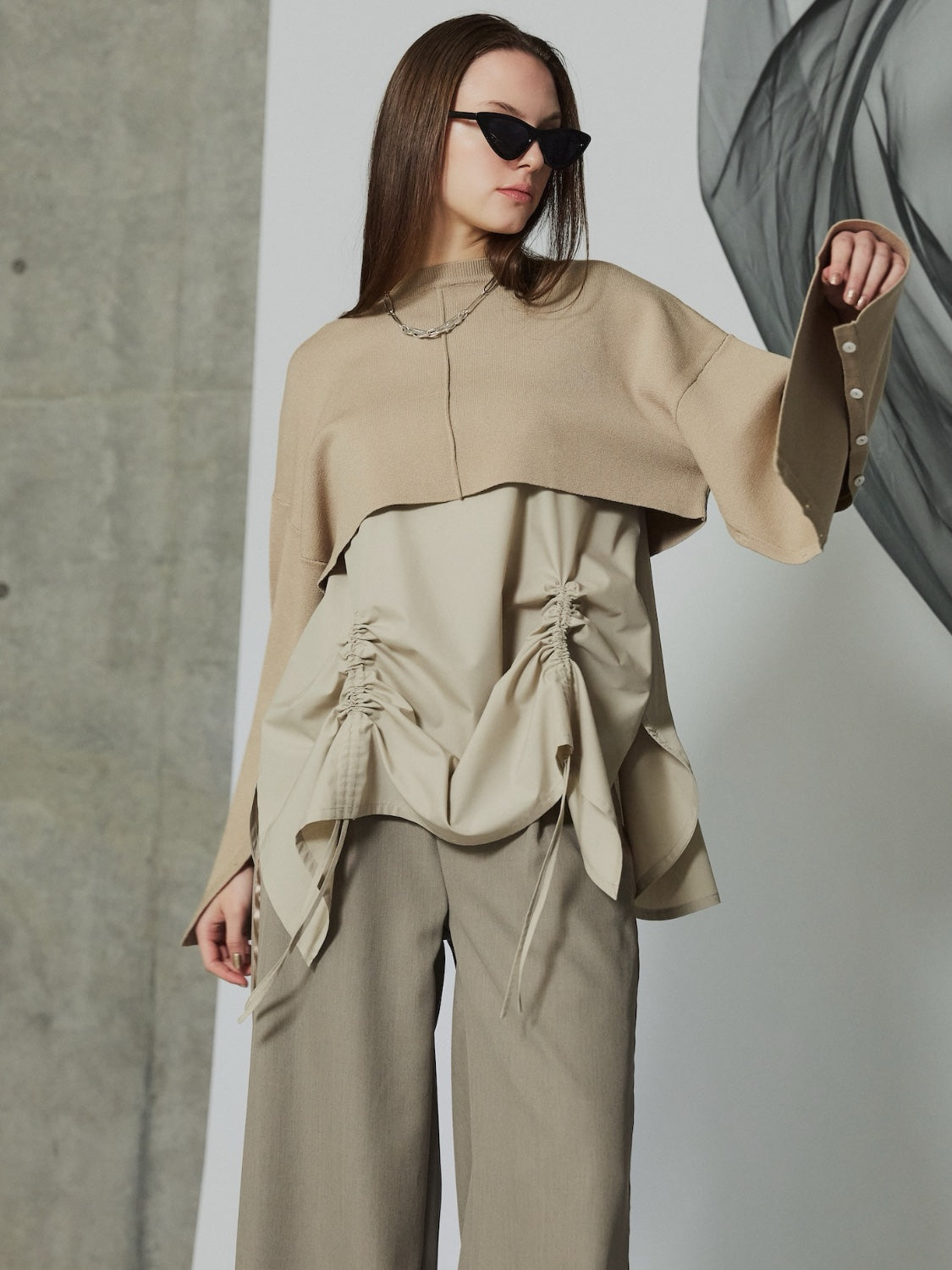 レイヤード KNIT & ブラウス セット