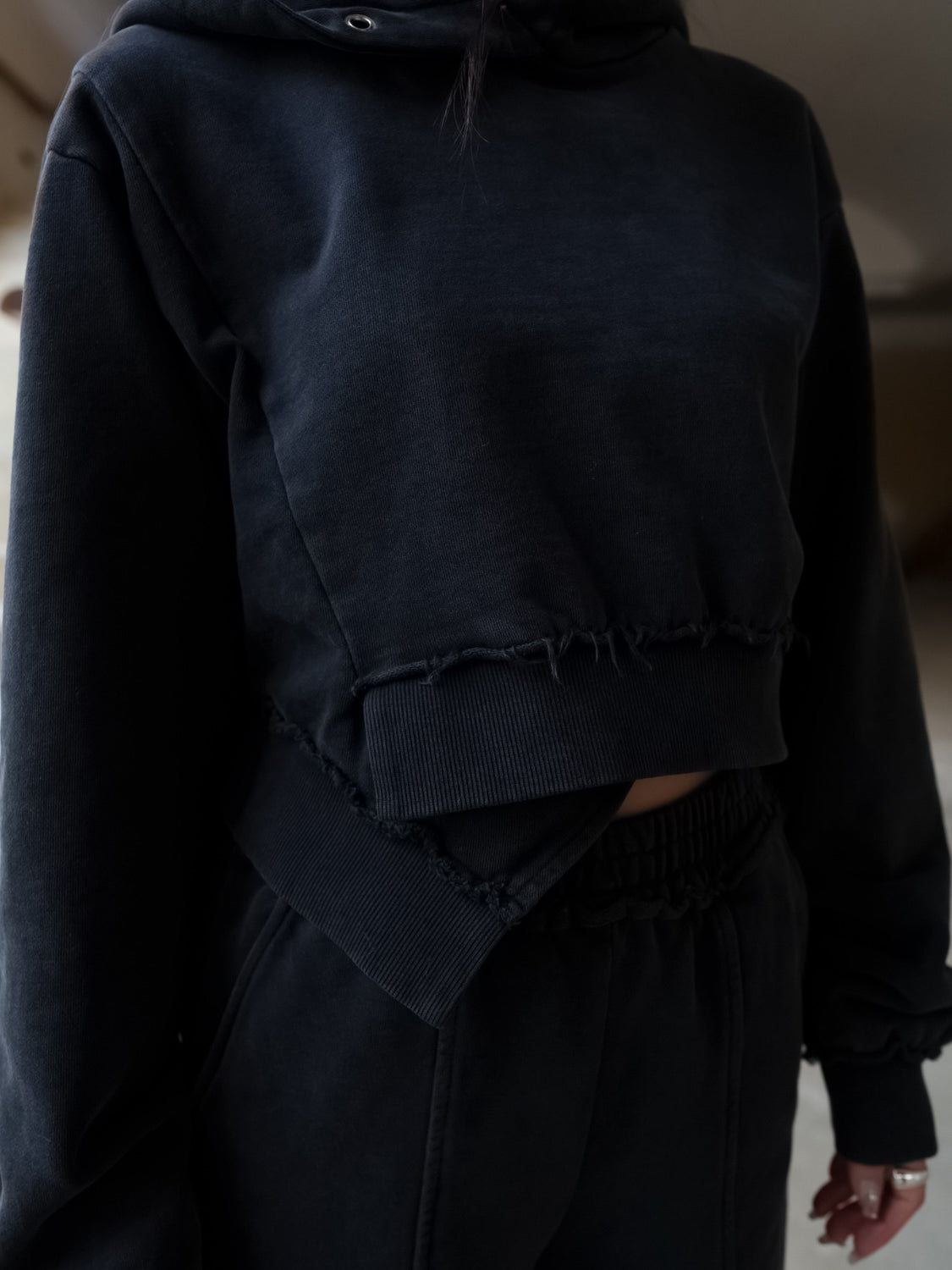 Washed カットオフ フーディー Set-up