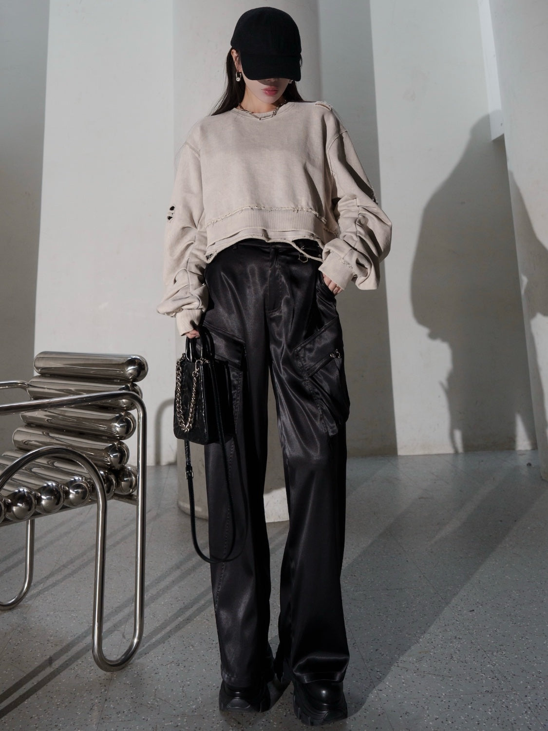 ピグメント Short ダメージ プルオーバー