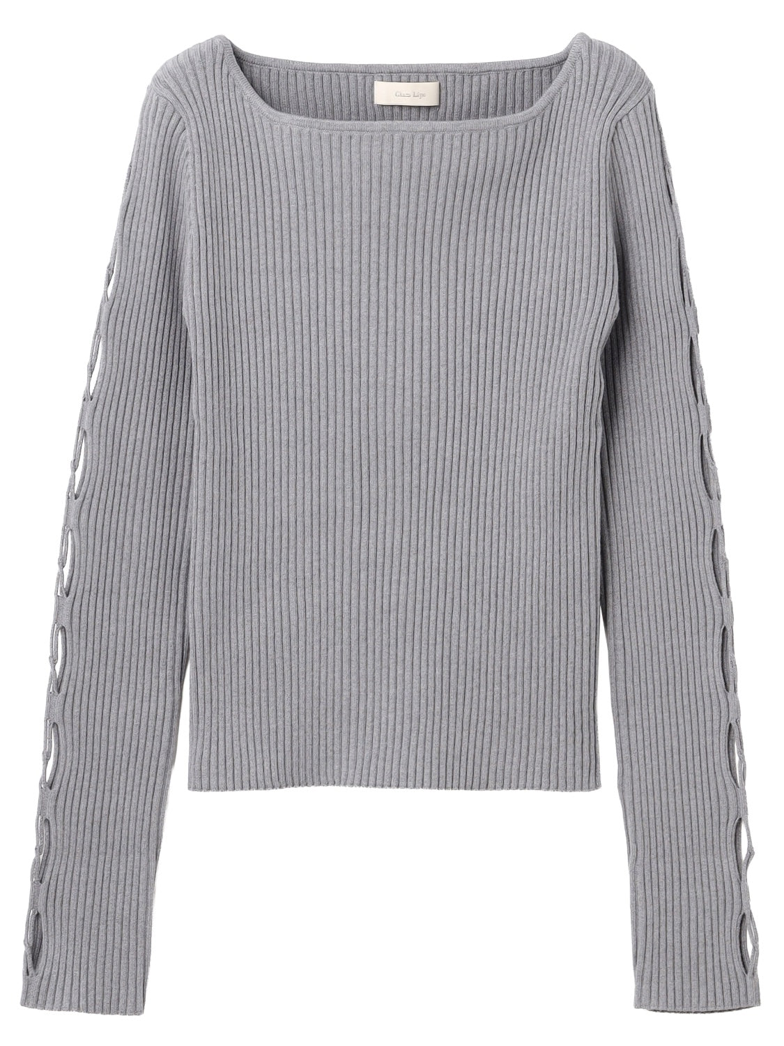 デザインカット スリーブ ボートネック KNIT