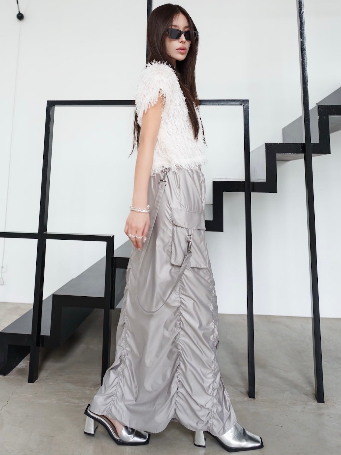 MODEL:159cm<br>COLOR:グレージュ