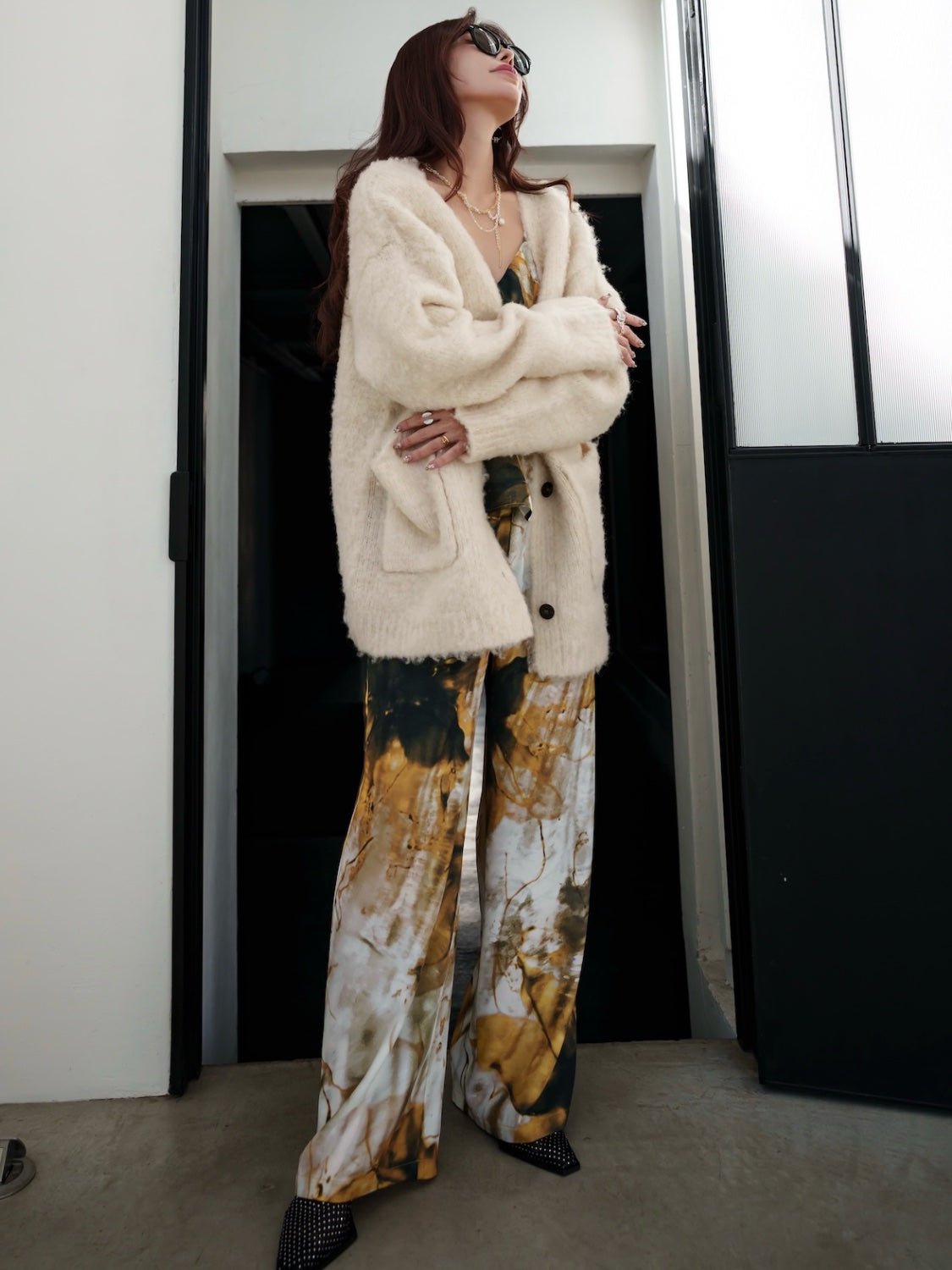 MODEL:159cm<br>COLOR:クリーム