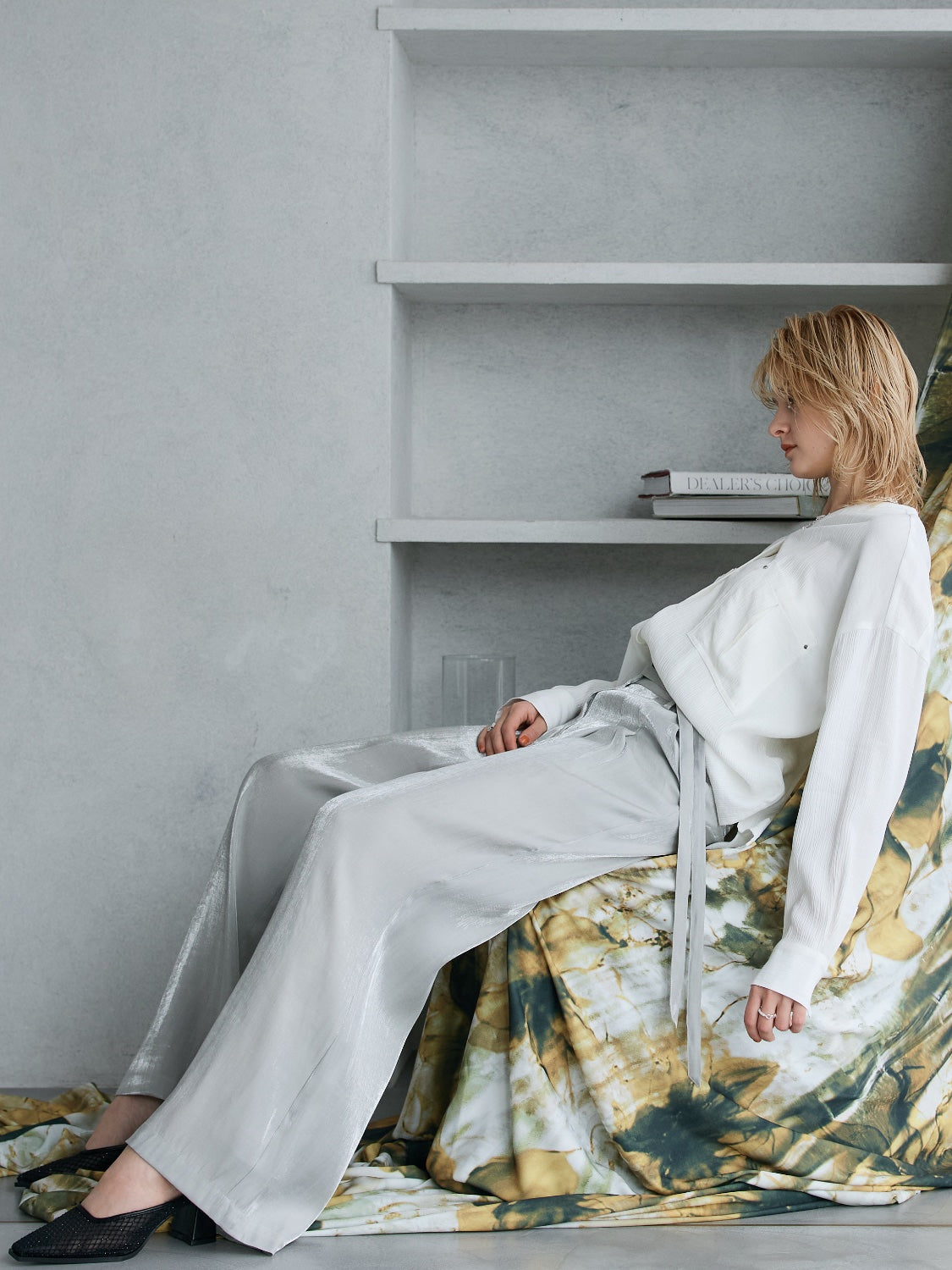 クリンプ Vネック ラージポケット ブラウス