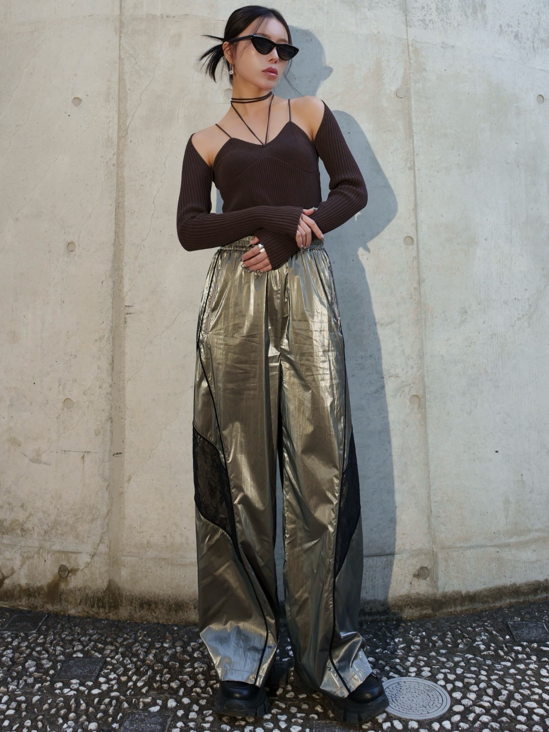 ストラップ ネック KNIT トップス