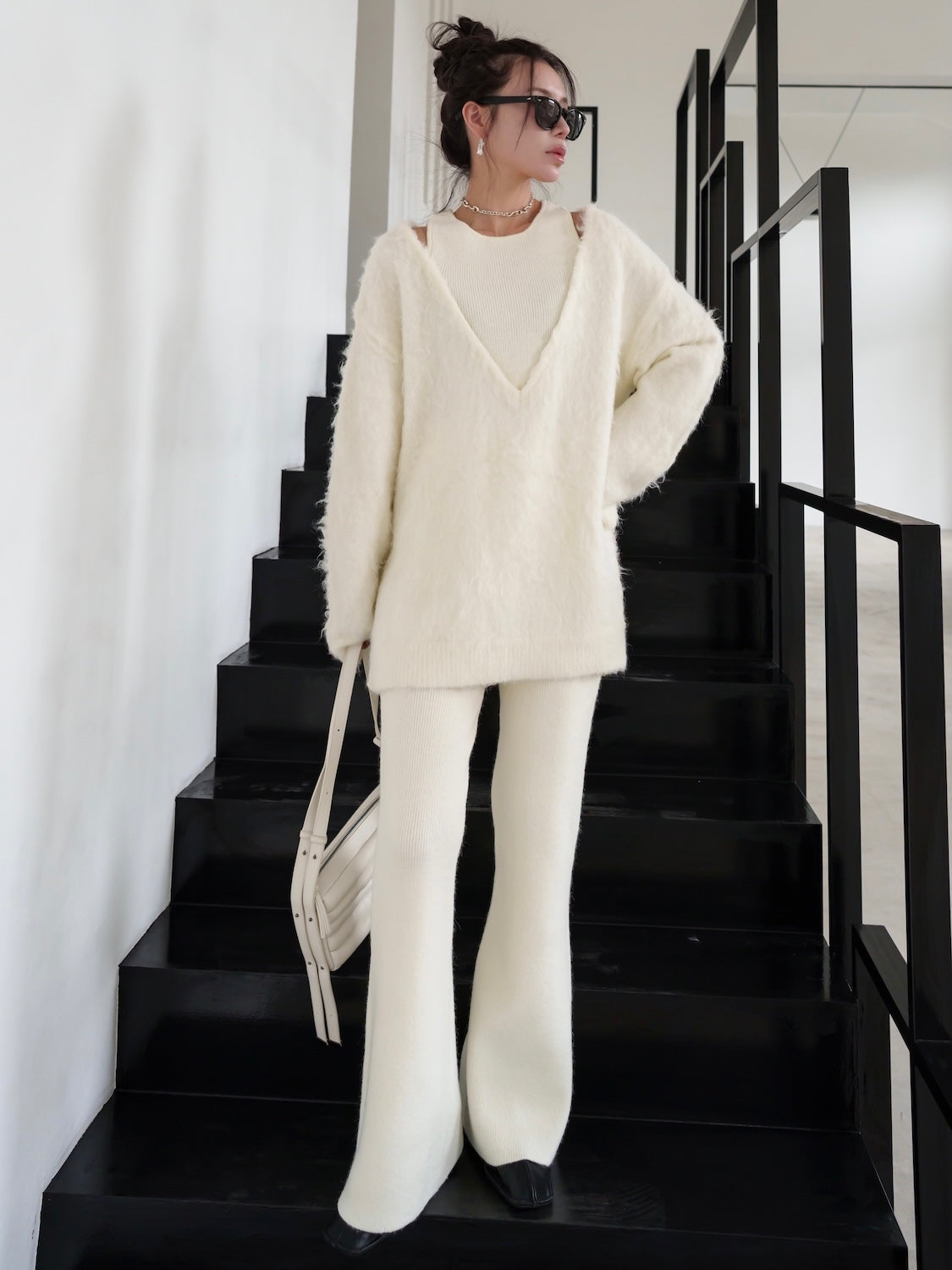 MODEL:159cm<br>COLOR:クリーム