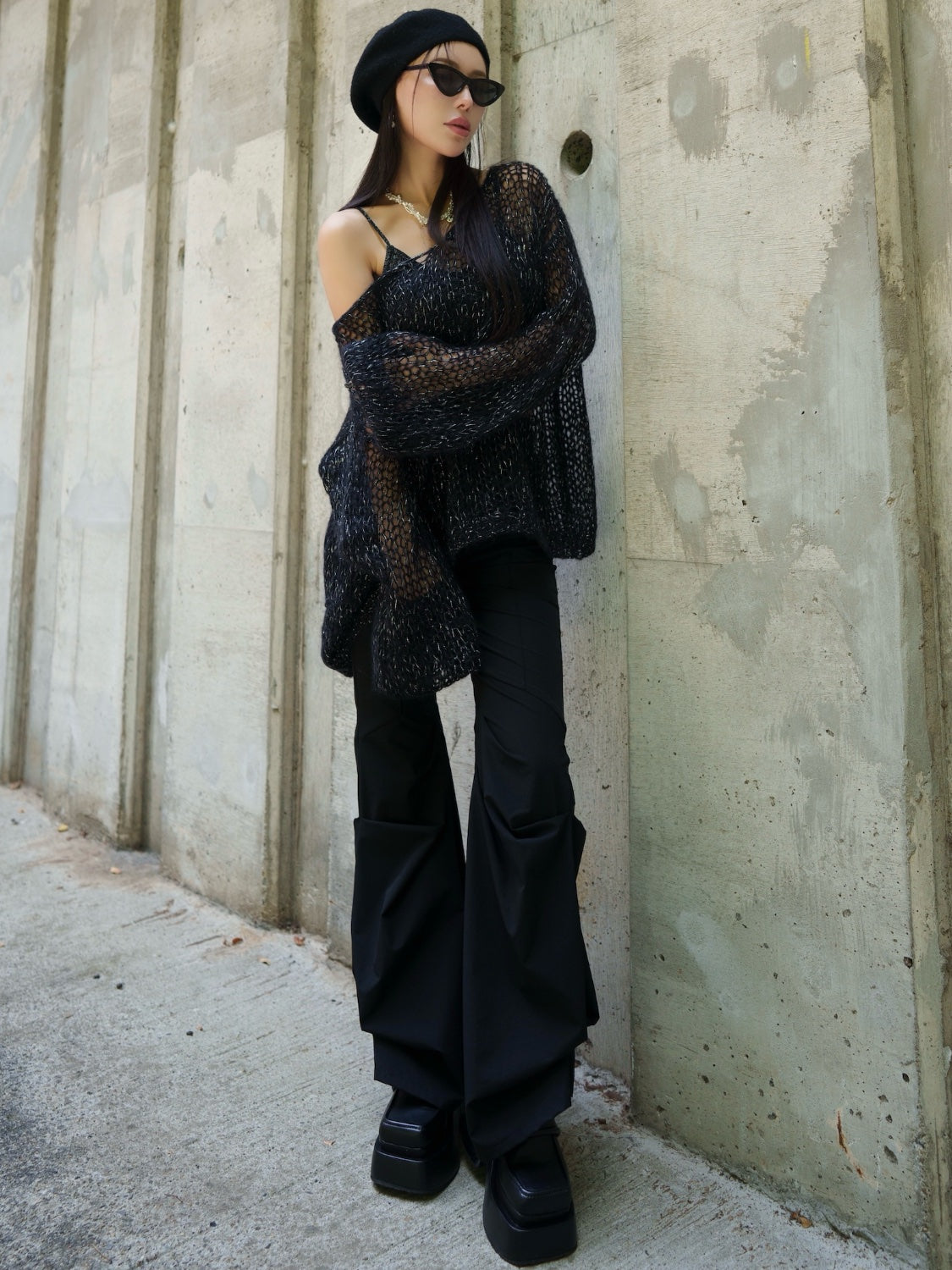 ラメ&モヘア Hand Made KNIT