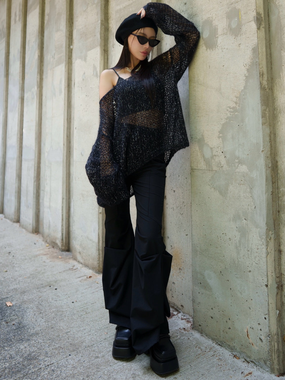 ラメ&モヘア Hand Made KNIT