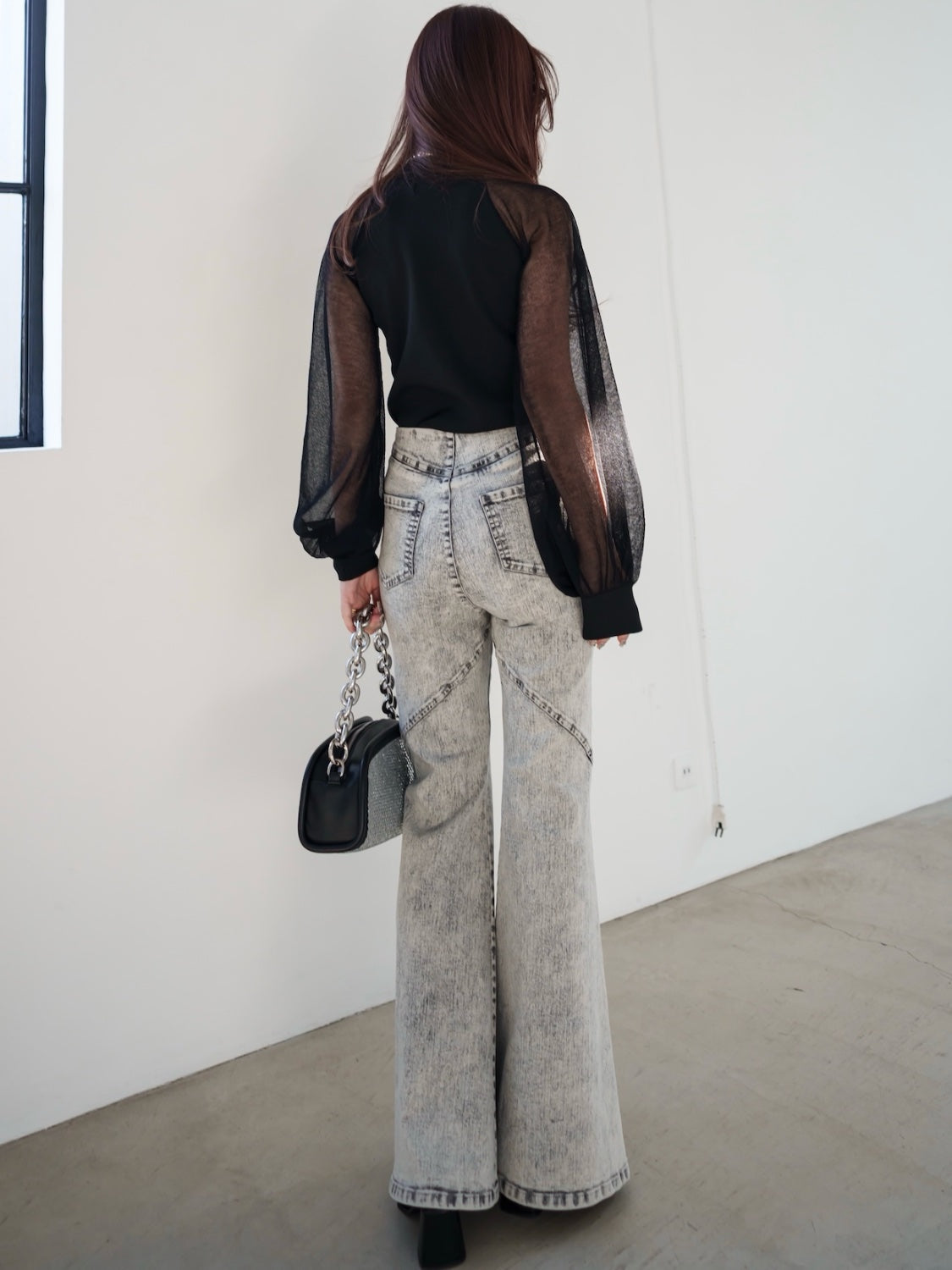 Stone Chain Asymmetric Bag
