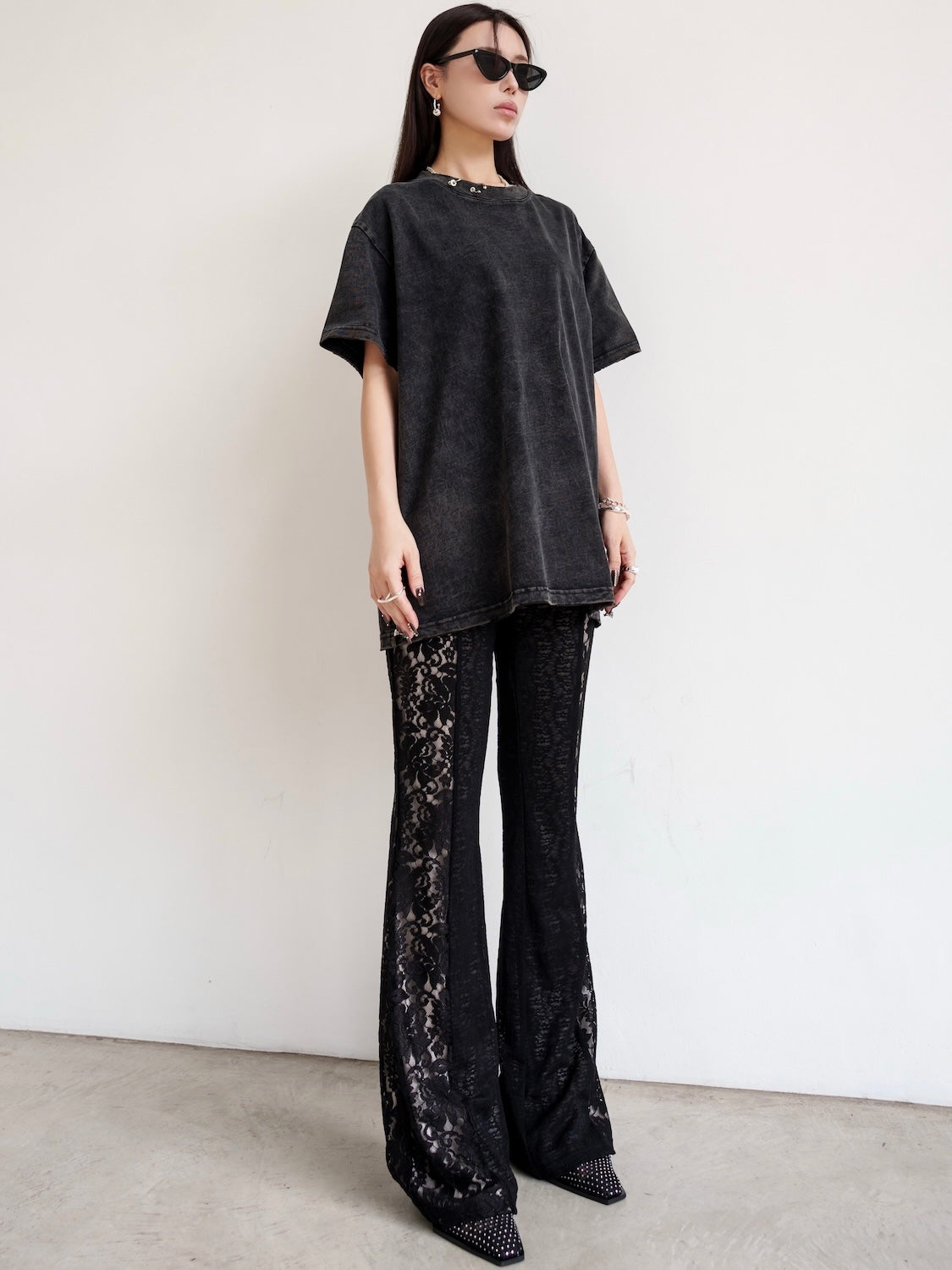 Stretch レース フレアパンツ