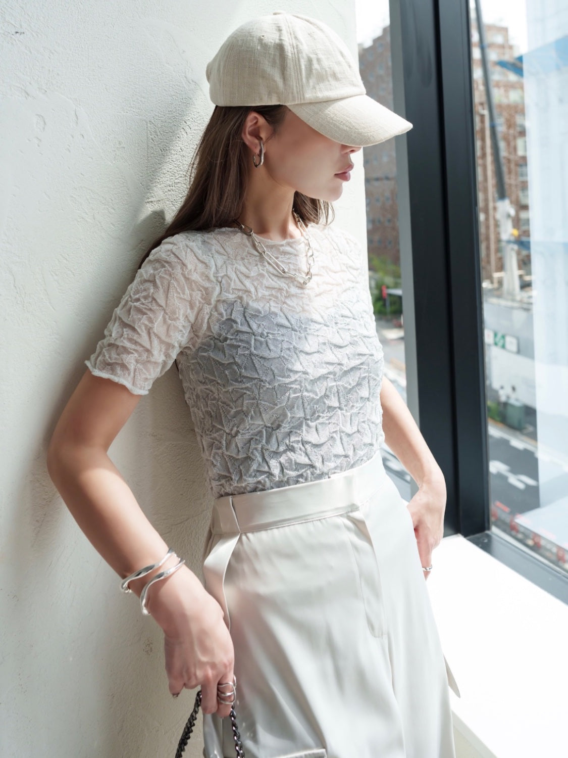 ランダムニット Sheer トップス